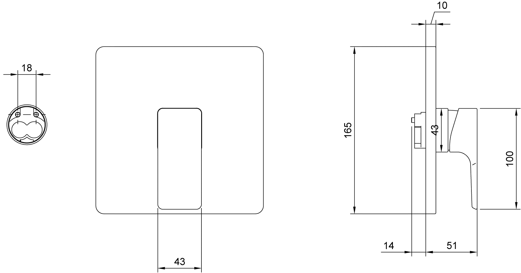 Einhand-Unterputz-Armatur „Subway 3.0“ 5,1 cm in Brushed Nickel Matt