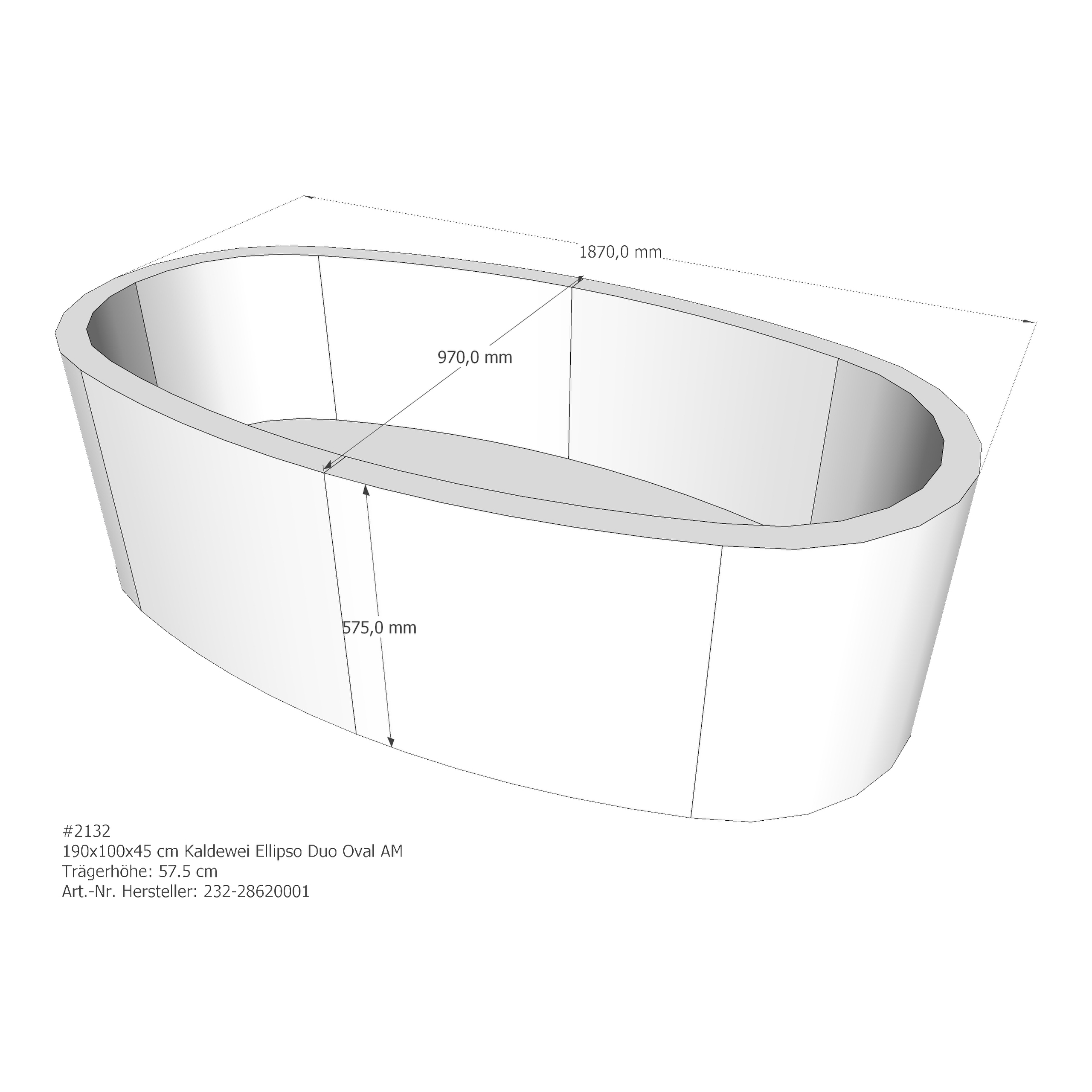 Badewannenträger für Kaldewei Ellipso Duo 190 × 100 × 45 cm Badewannenträger für Kaldewei Ellipso Duo 190 × 100 × 45 cm