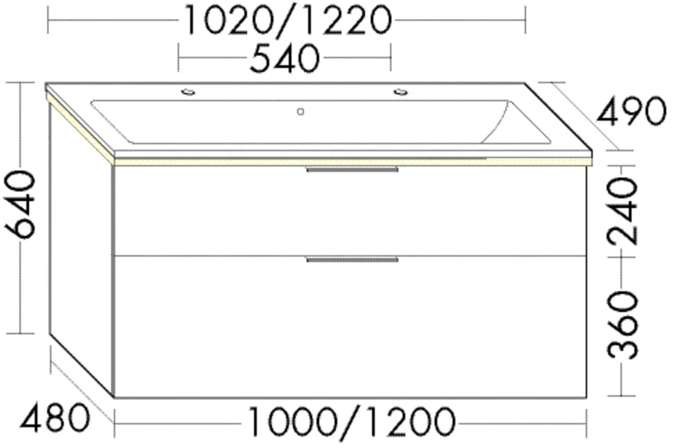 Keramik-WT+WTU (SHBW122), Eqio, 490x1220x640, Lack Matt