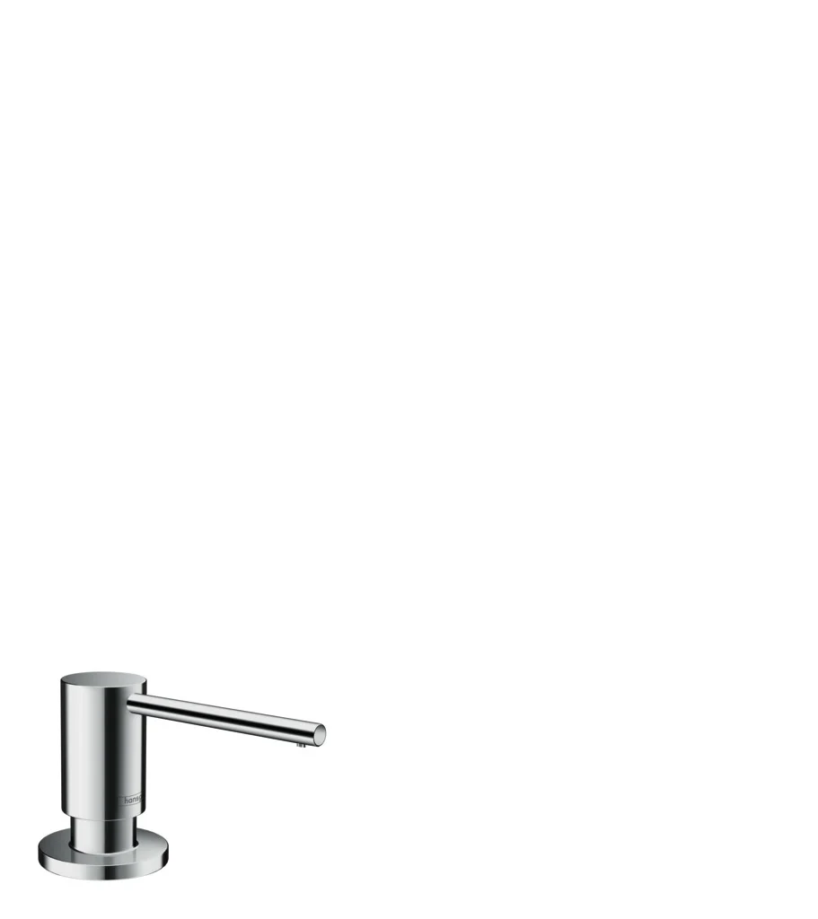 Hansgrohe Spülmittelspender A41 Chrom – 91 mm Ausladung, 500 ml Flasche, 28 mm Bohrloch, für Arbeitsplatten bis 55 mm Hansgrohe Spülmittelspender A41 Chrom – 91 mm Ausladung, 500 ml Flasche, 28 mm Bohrloch, für Arbeitsplatten bis 55 mm