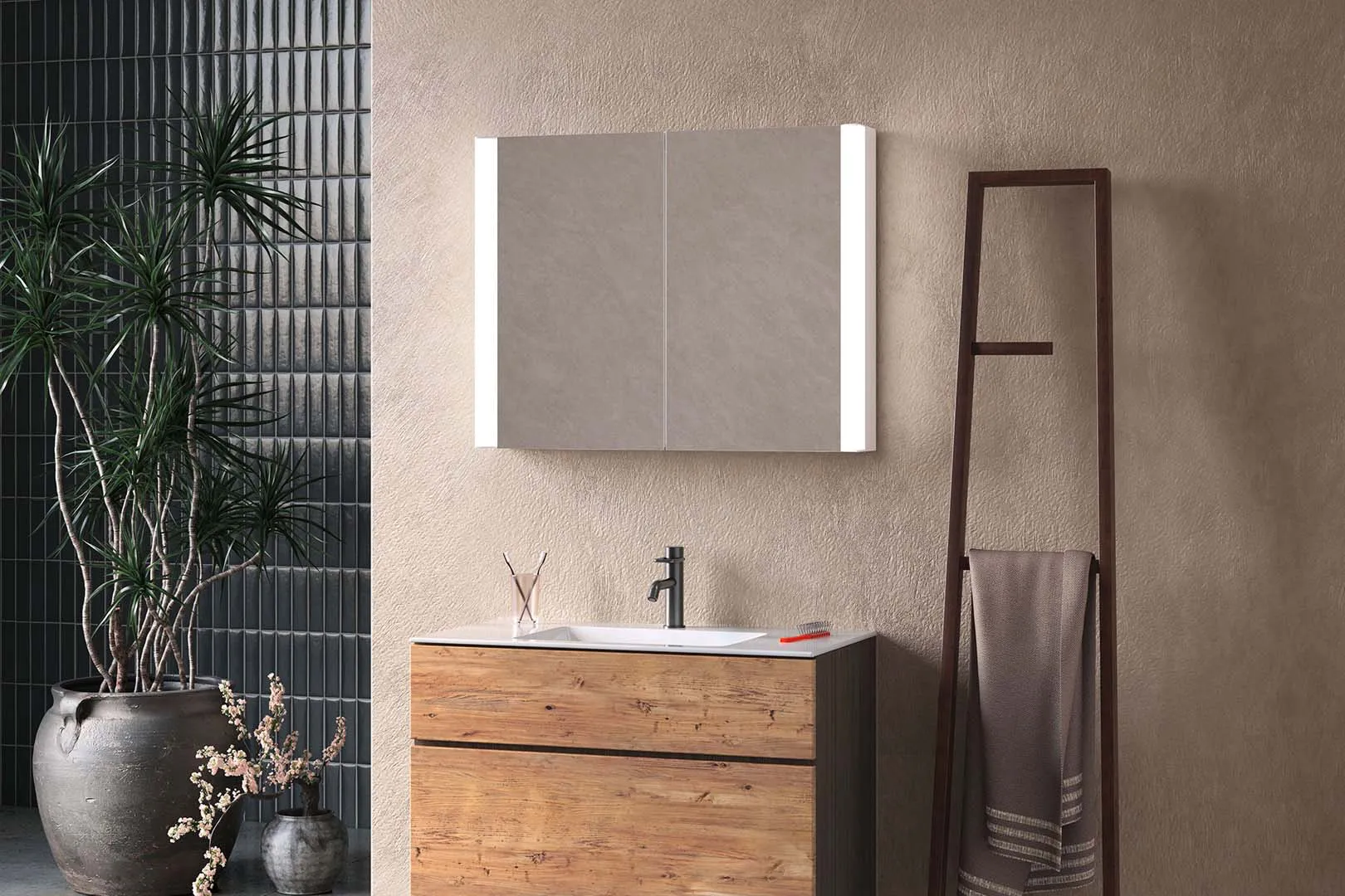 Schneider Spiegelschrank EASY LED ELS1 100/2/LED, 4000K, weiß – Schweizer Ausführung Schneider Spiegelschrank EASY LED ELS1 100/2/LED, 4000K, weiß – Schweizer Ausführung