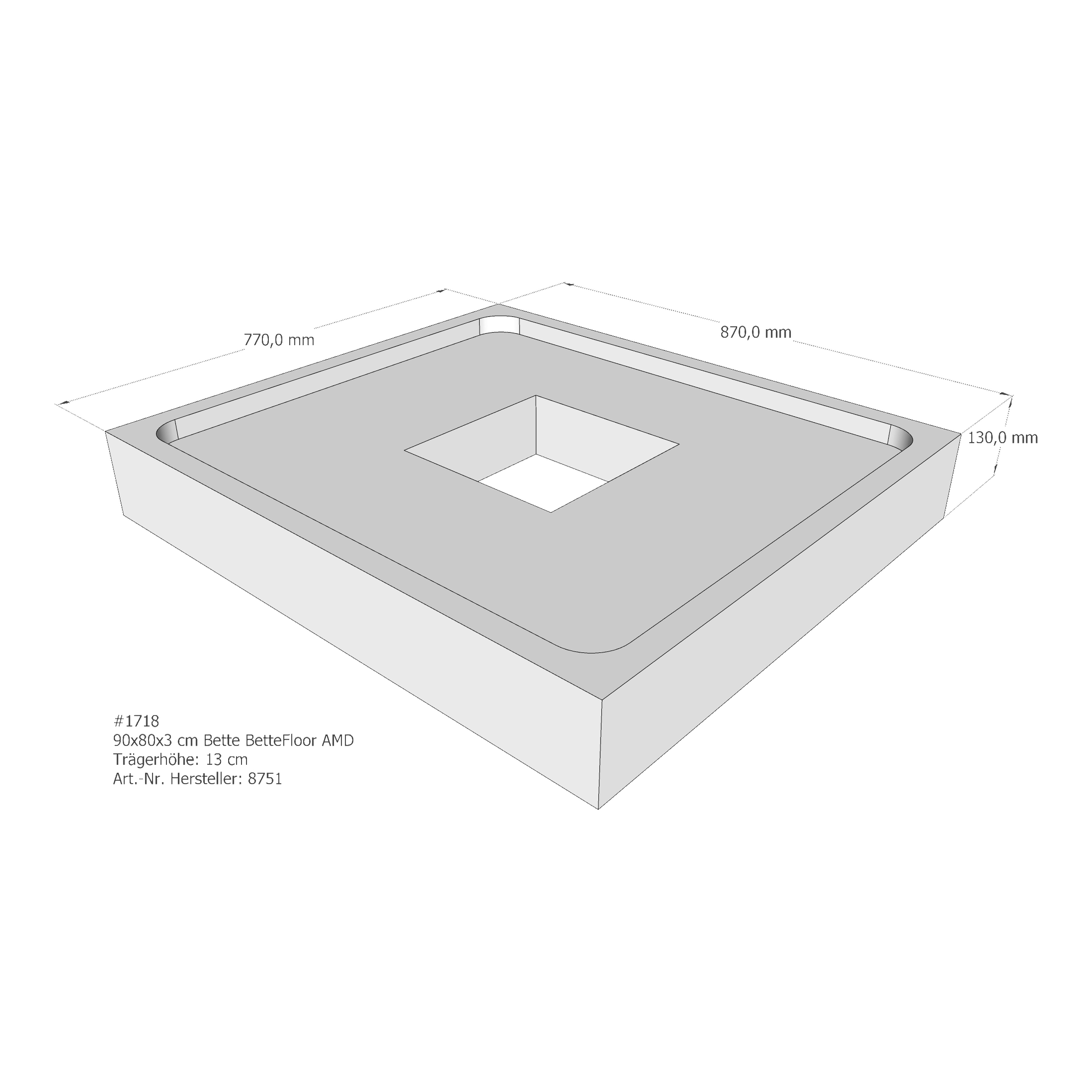 Duschwannenträger für Bette Floor 90 × 80 × 3 cm Breite: 80 cm / Länge: 90 cm Duschwannenträger für Bette Floor 90 × 80 × 3 cm Breite: 80 cm / Länge: 90 cm