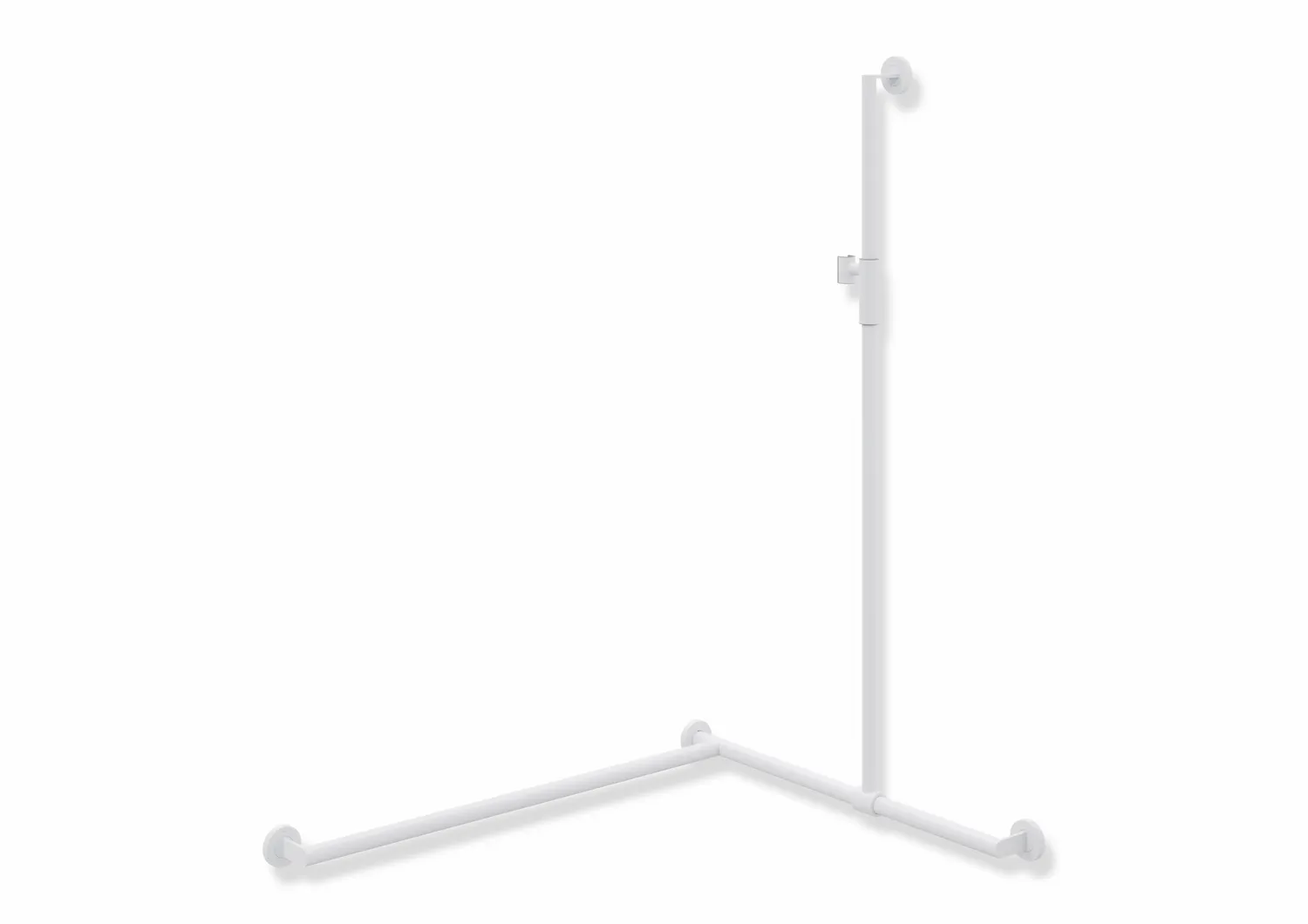 HEWI Haltegriff Ausführung links „System 900“ in Weiß tiefmatt / Hellgrau matt, Befestigung verdeckt HEWI Haltegriff Ausführung links „System 900“ in Weiß tiefmatt / Hellgrau matt, Befestigung verdeckt