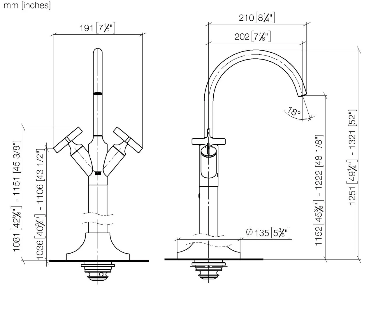 Dornbracht VAIA Waschtisch-Einlochbatterie mit Standrohr ohne Ablaufgarnitur - Chrom, Ausladung 202 mm, schwenkbarer Auslauf 360Grad, runder luftangereicherter Strahl, Höhe gesamt 1251-1321 mm, Rosette D. 135 mm, Durchfluss max. 5,7 l/min, bleifrei Dornbracht VAIA Waschtisch-Einlochbatterie mit Standrohr ohne Ablaufgarnitur - Chrom, Ausladung 202 mm, schwenkbarer Auslauf 360Grad, runder luftangereicherter Strahl, Höhe gesamt 1251-1321 mm, Rosette D. 135 mm, Durchfluss max. 5,7 l/min, bleifrei