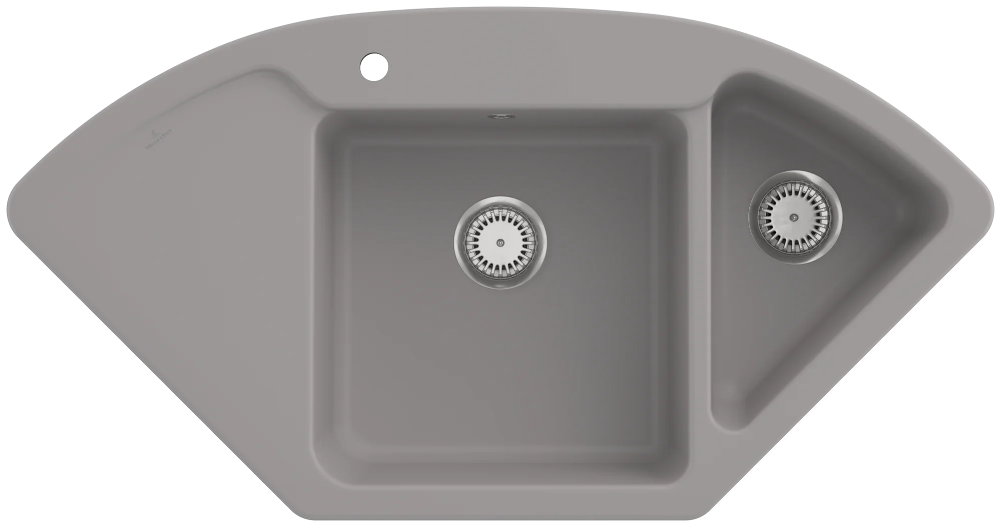 Villeroy & Boch Eckspüle Subway Style Eck, Fossil CeramicPlus, 1115x580 mm, Höhe 200 mm, Handbetätigung, für Eckmontage