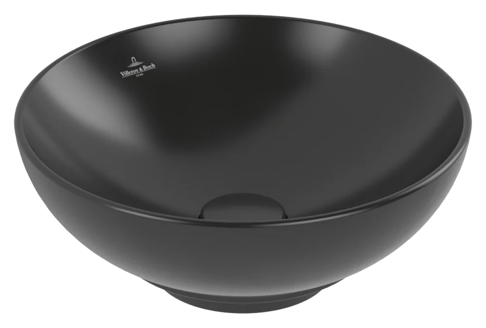 Villeroy & Boch Aufsatzwaschbecken Loop & Friends Pure Black CeramicPlus 380x380x150 mm mit Überlauf