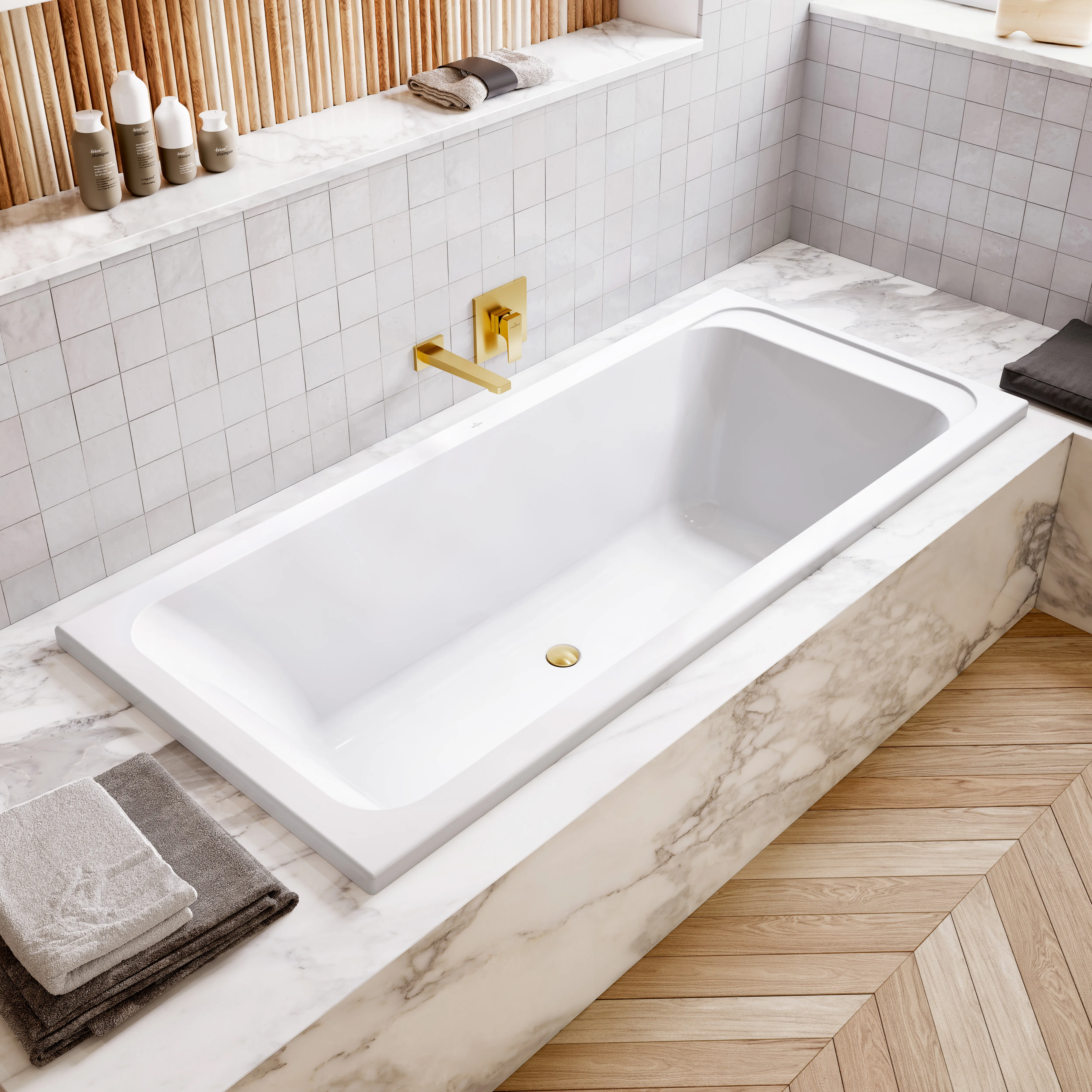 Villeroy & Boch Badewanne „Architectura“ rechteck 170 × 80 cm, Mittelablauf in Weiß Alpin Villeroy & Boch Badewanne „Architectura“ rechteck 170 × 80 cm, Mittelablauf in Weiß Alpin