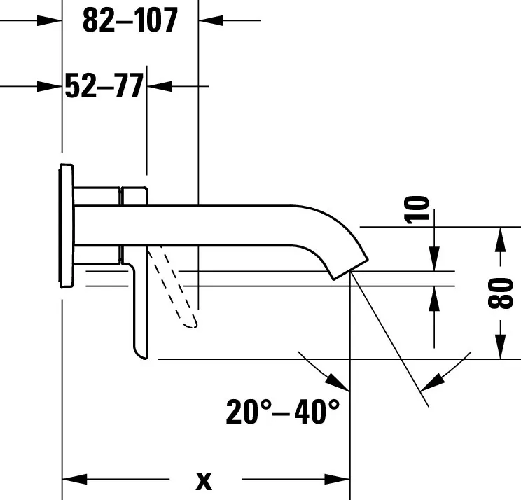 C.1 Einhebel-Waschtischmischer Unterputz,Ausl.174 Breite 173 mm