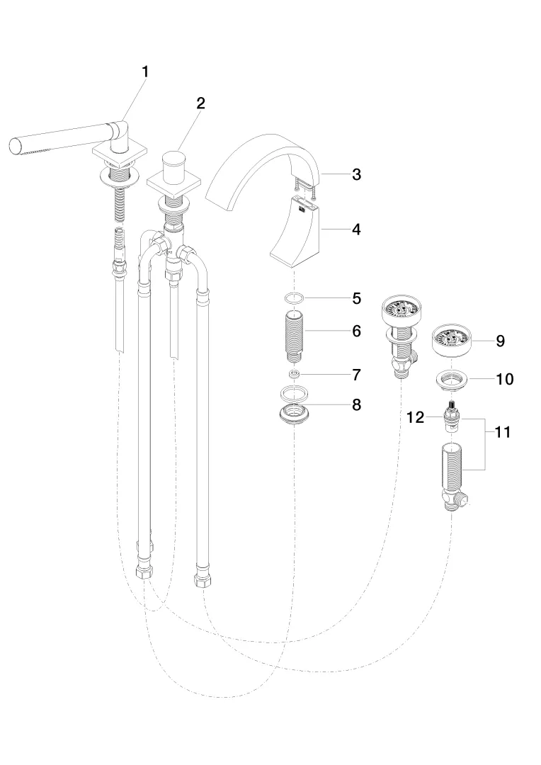 Wannen-Fünflochbatterie für Wannenrand- bzw. Fliesenrandmontage CYO Chrom 27523811 Wannen-Fünflochbatterie für Wannenrand- bzw. Fliesenrandmontage CYO Chrom 27523811