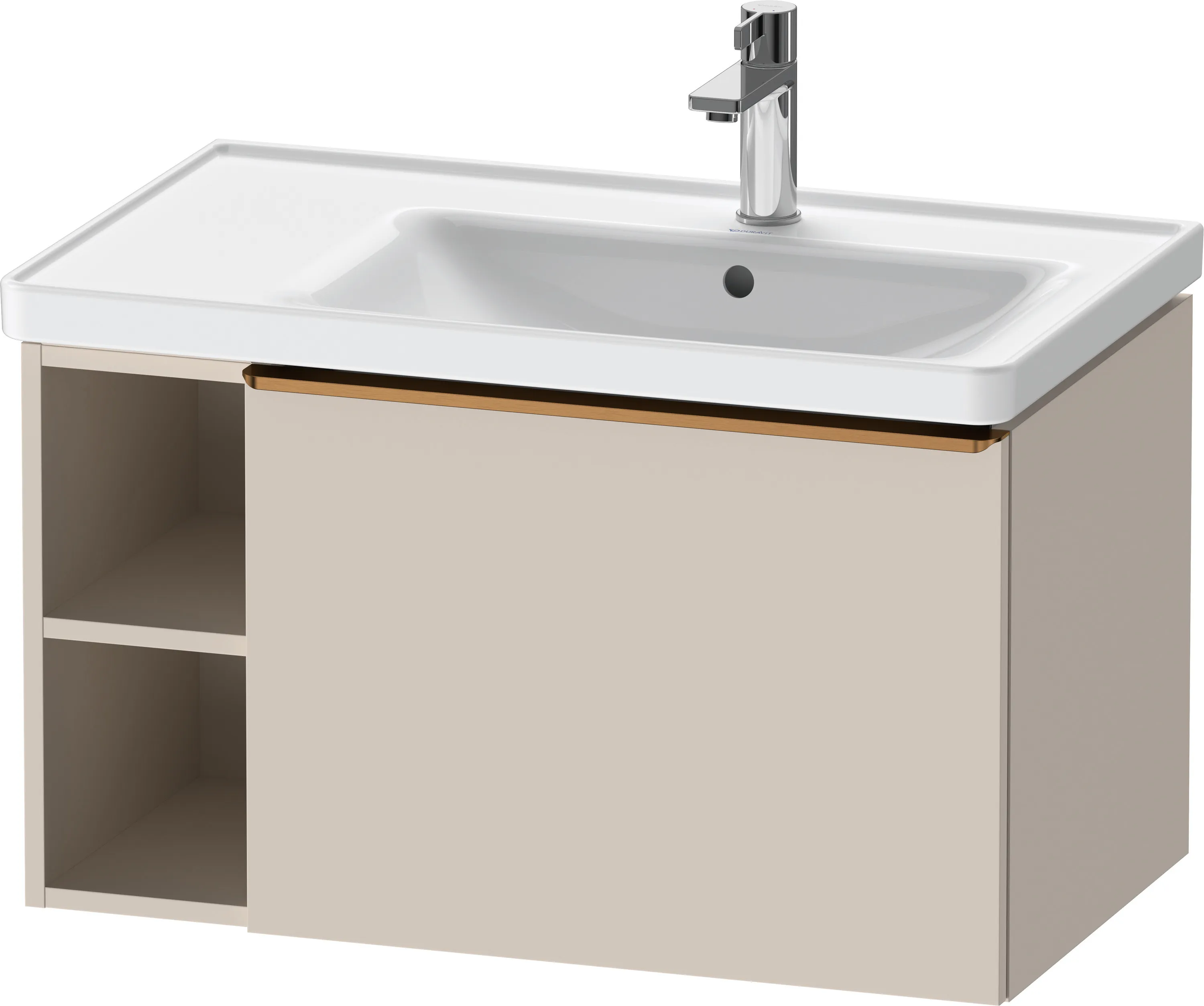 Duravit Waschtischunterschrank wandhängend „D-Neo“ 78,4 × 44 × 45,2 cm Taupe Matt