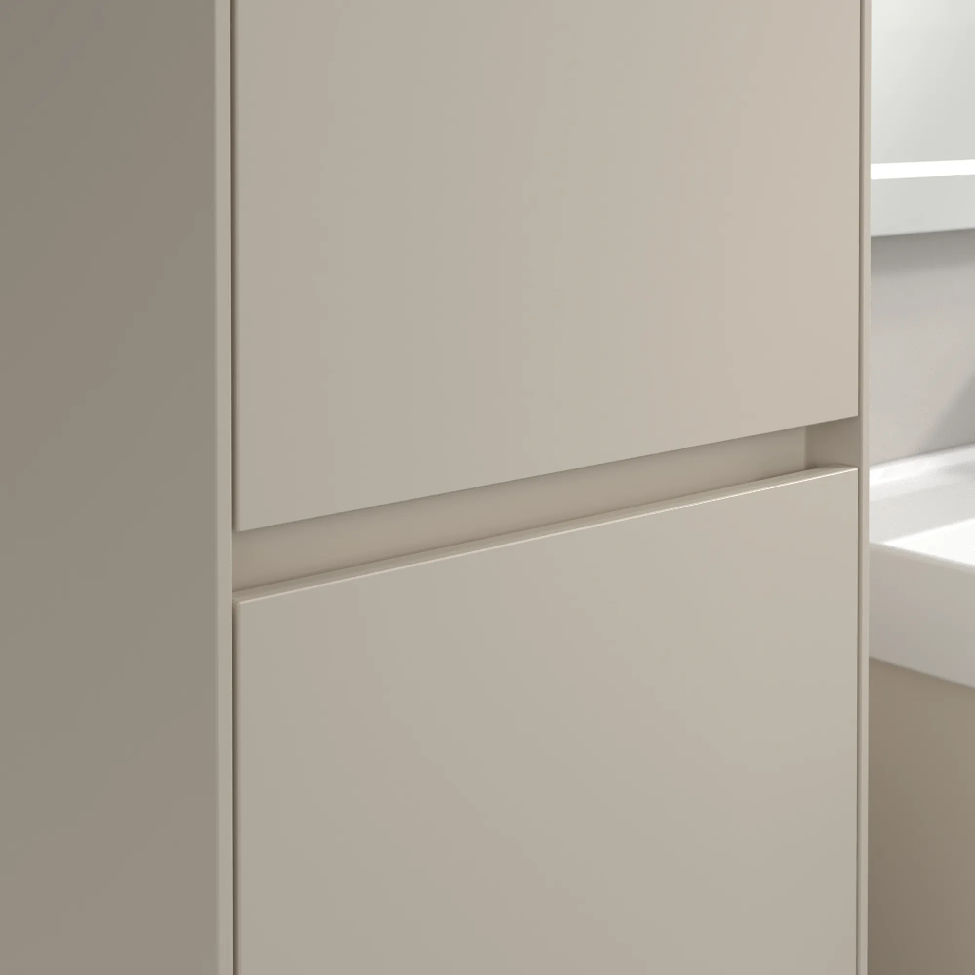 Villeroy & Boch Hochschrank mit Wäschekorb „Collaro“ 45,4 × 153,8 × 34,9 cm ohne Beleuchtung, Anschlag links, 1 Tür