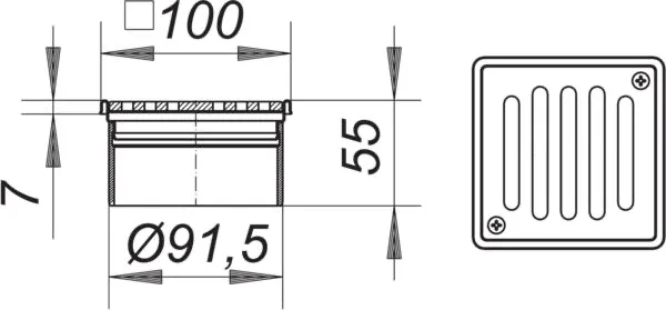 Aufsatz VS 10, Rost massiv, verschraubt, 100 x 100 mm