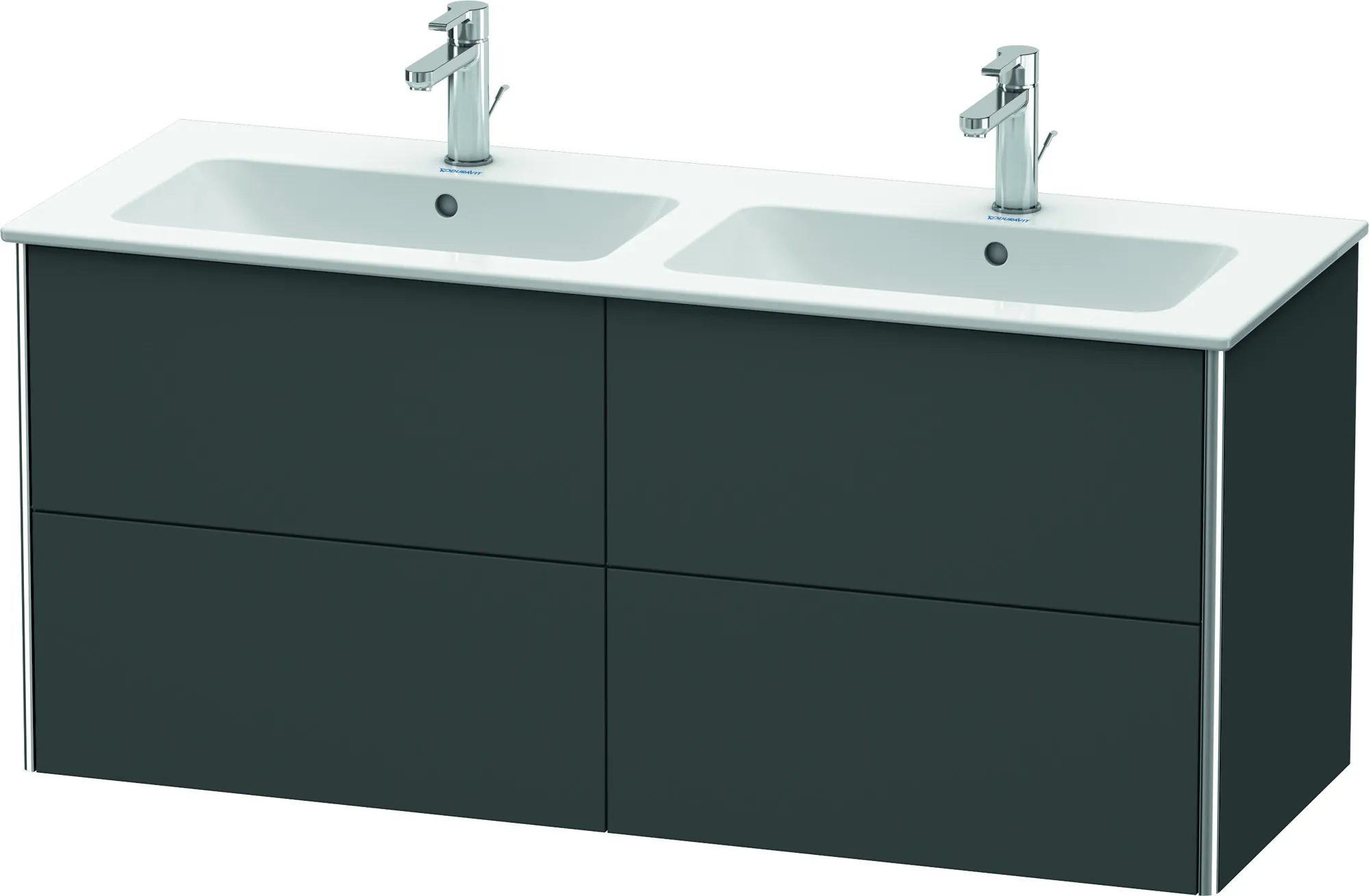 Duravit Waschtischunterschrank wandhängend „XSquare“ 128 × 56 × 47,8 cm Graphit Matt
