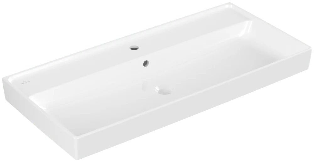 Villeroy & Boch Schrankwaschtisch Collaro 4A331G, Rechteck, Weiß Alpin, 1000x470x160 mm, TitanCeram, glänzend, mit Überlauf