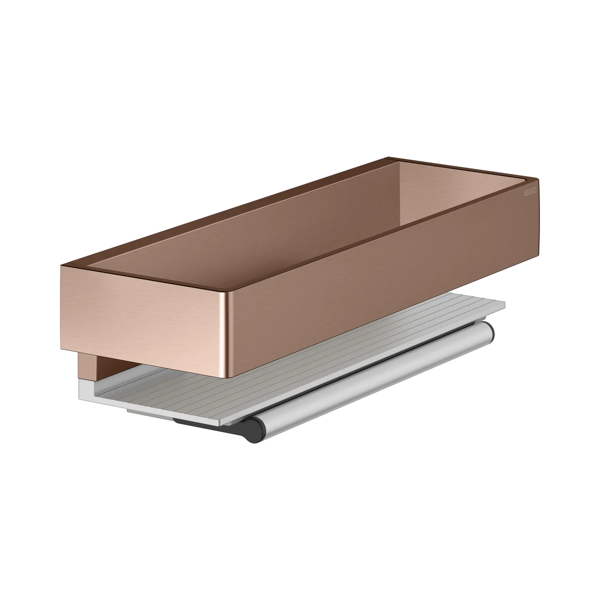 KEUCO EDITION 11 Duschablage mit Glasabzieher Rotgold gebürstet / Alu KEUCO EDITION 11 Duschablage mit Glasabzieher Rotgold gebürstet / Alu