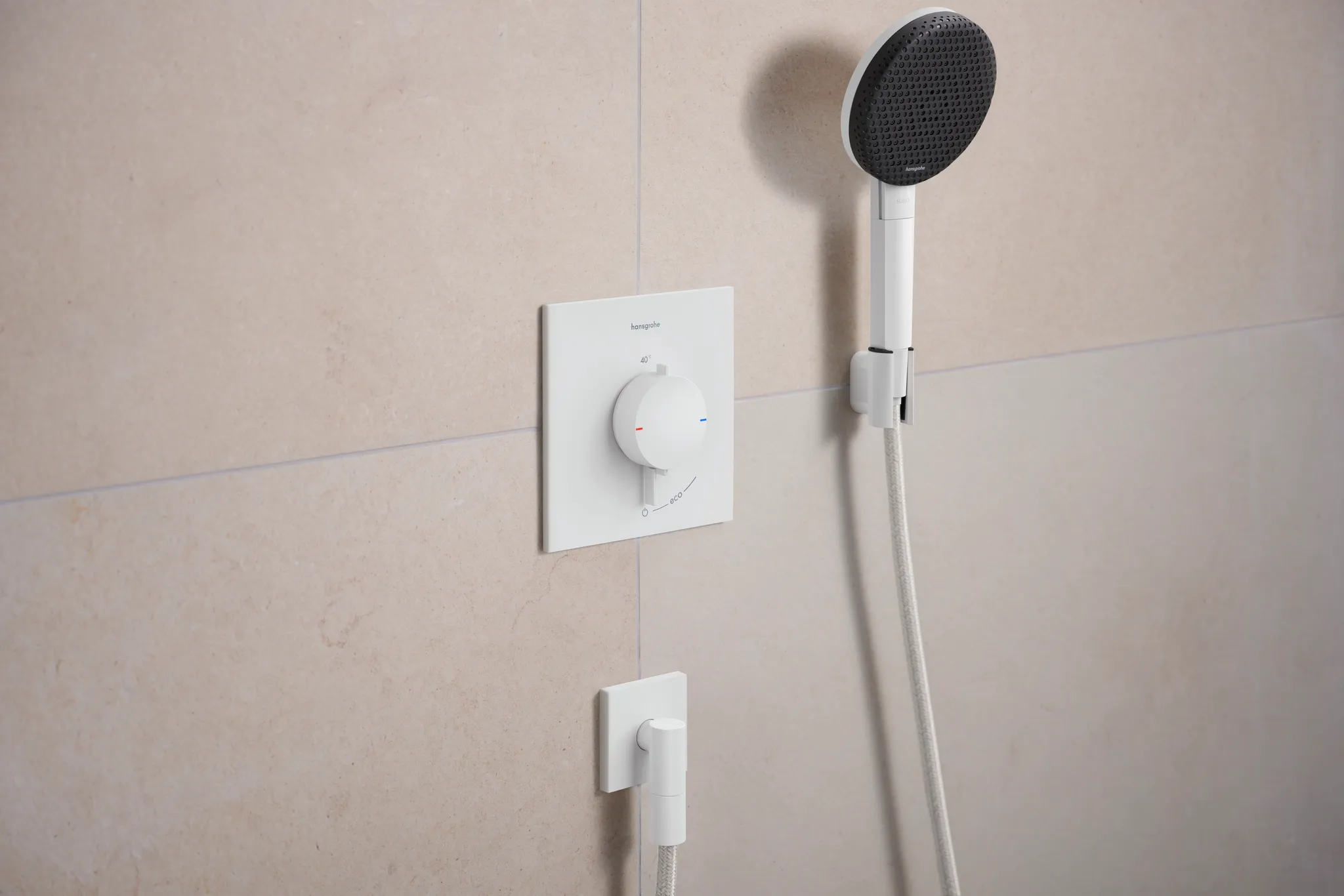 Hansgrohe Ecostat Comfort E Thermostat Unterputz für 1 Verbraucher, Mattweiß Hansgrohe Ecostat Comfort E Thermostat Unterputz für 1 Verbraucher, Mattweiß