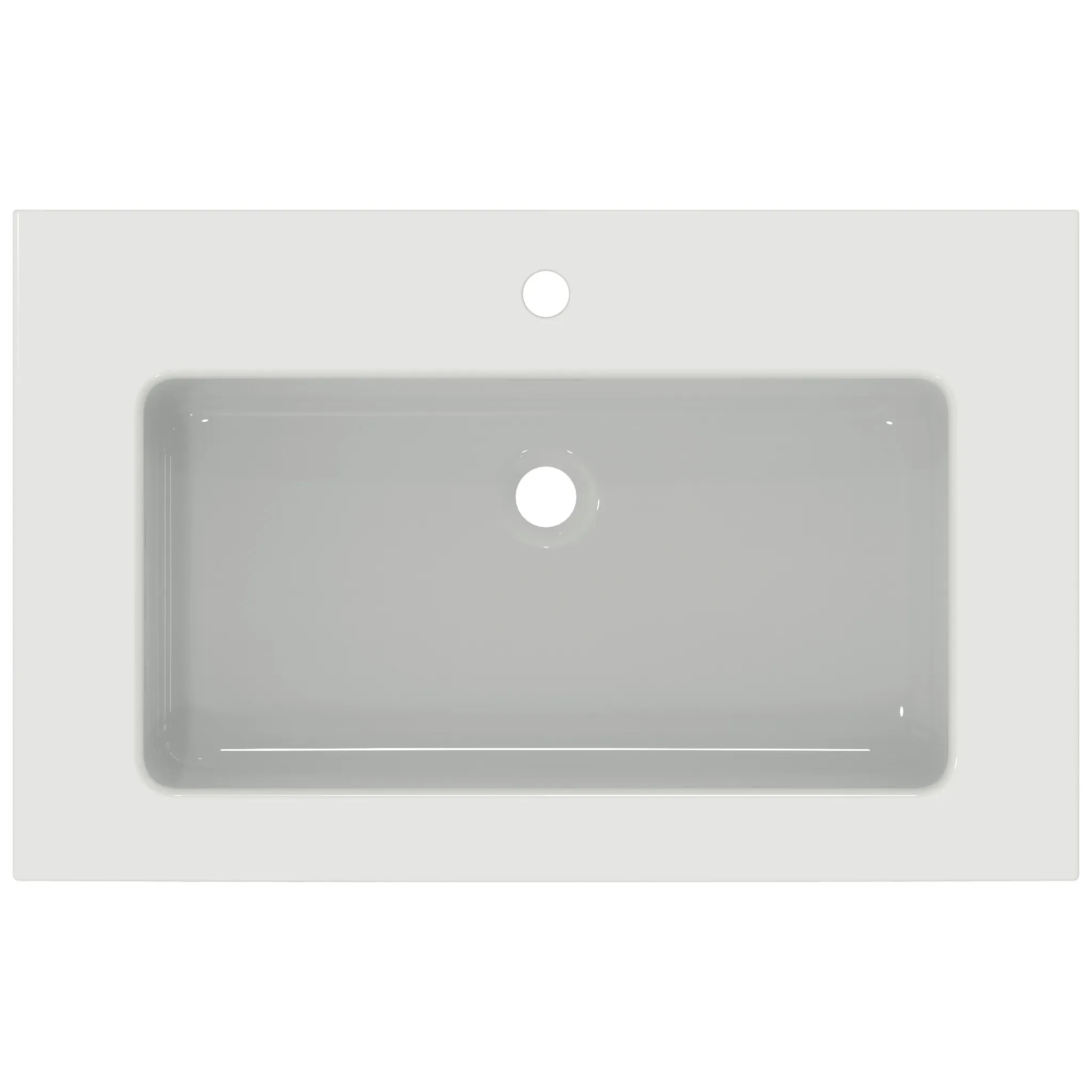 Waschbecken „Extra“ 81 × 51 × 15 cm, Hahnlochposition mittig in Weiß Waschbecken „Extra“ 81 × 51 × 15 cm, Hahnlochposition mittig in Weiß