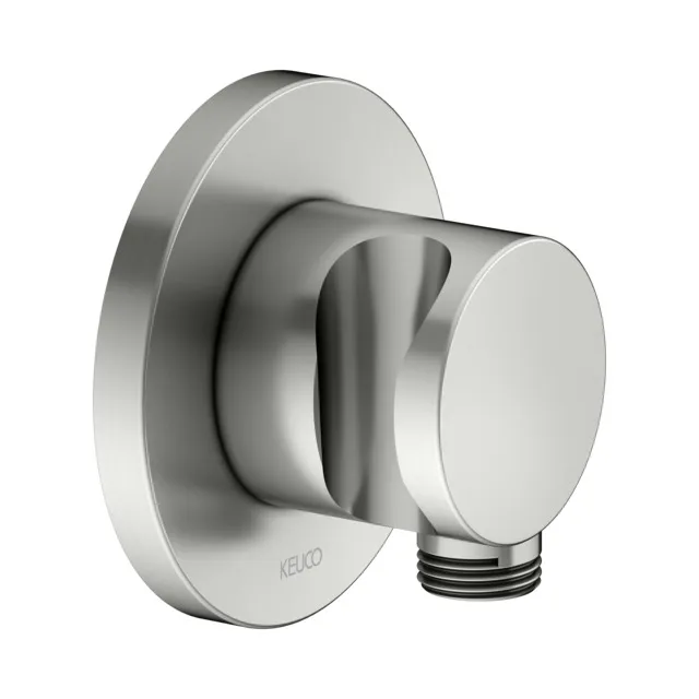 KEUCO IXMO Schlauchanschluss mit Brausehalter rund Edelstahl-finish