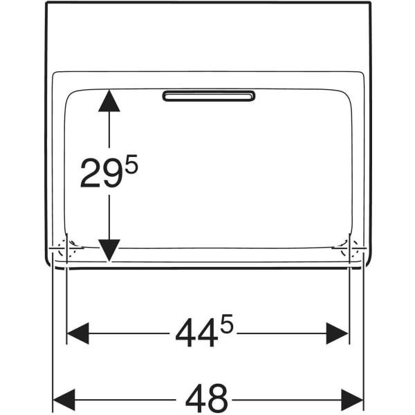 Aufsatzwaschtisch „One“ mit horizontalem Ablauf, rechteckig 50 × 41 cm in weiß alpin