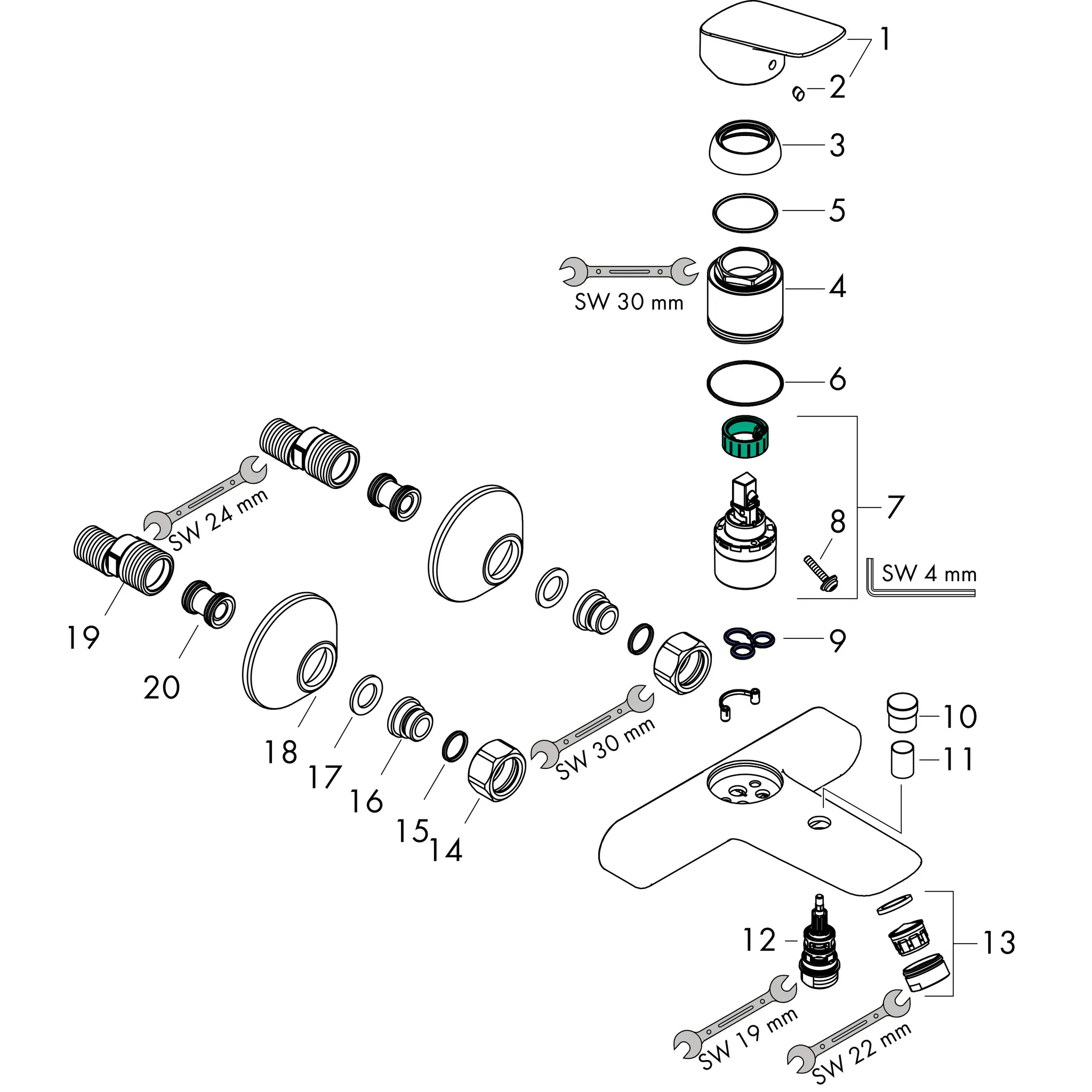 Wannenmischer AP Logis chrom Wannenmischer AP Logis chrom