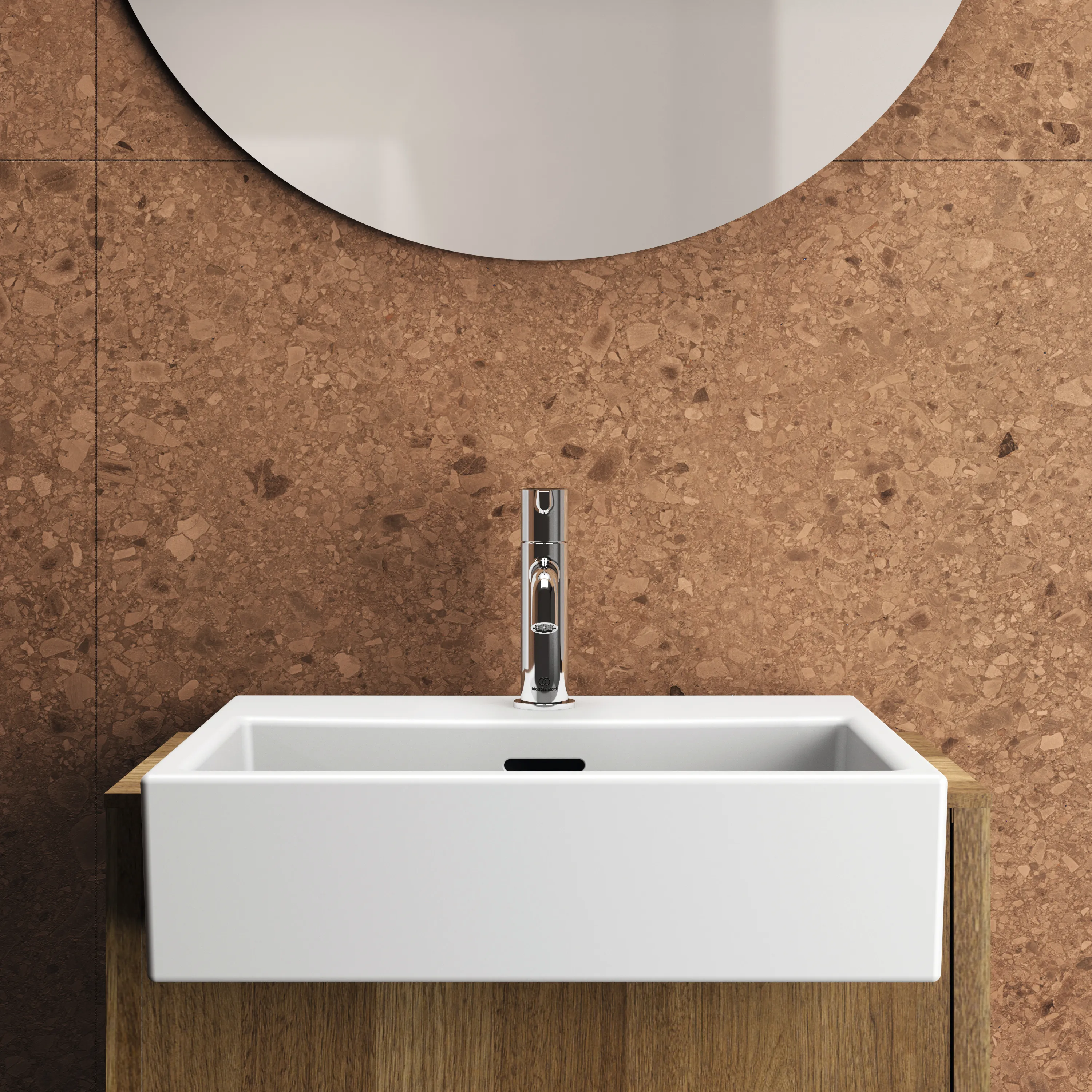 Waschbecken „Extra“ 50 × 42 × 14,5 cm, Hahnlochposition mittig in Seidenweiß Waschbecken „Extra“ 50 × 42 × 14,5 cm, Hahnlochposition mittig in Seidenweiß