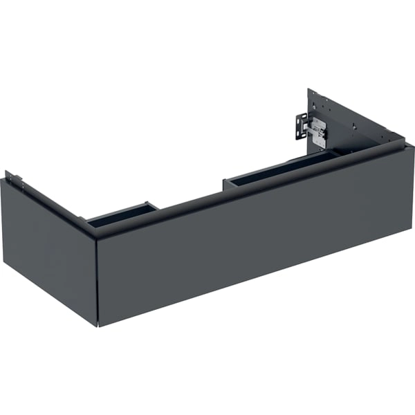 Geberit ONE Unterschrank für Waschtisch, schwarz matt, 103,6 x 26,6 x 47 cm, mit Push-to-open-Schublade und Selbsteinzug Geberit ONE Unterschrank für Waschtisch, schwarz matt, 103,6 x 26,6 x 47 cm, mit Push-to-open-Schublade und Selbsteinzug