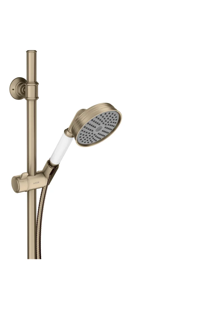 Hansgrohe AXOR Montreux Brausenset 0,90 m, Brushed Nickel, Brausekopf 100 mm, RainAir Strahlart, QuickClean, max. Durchflussmenge 16 l/min bei 3 bar