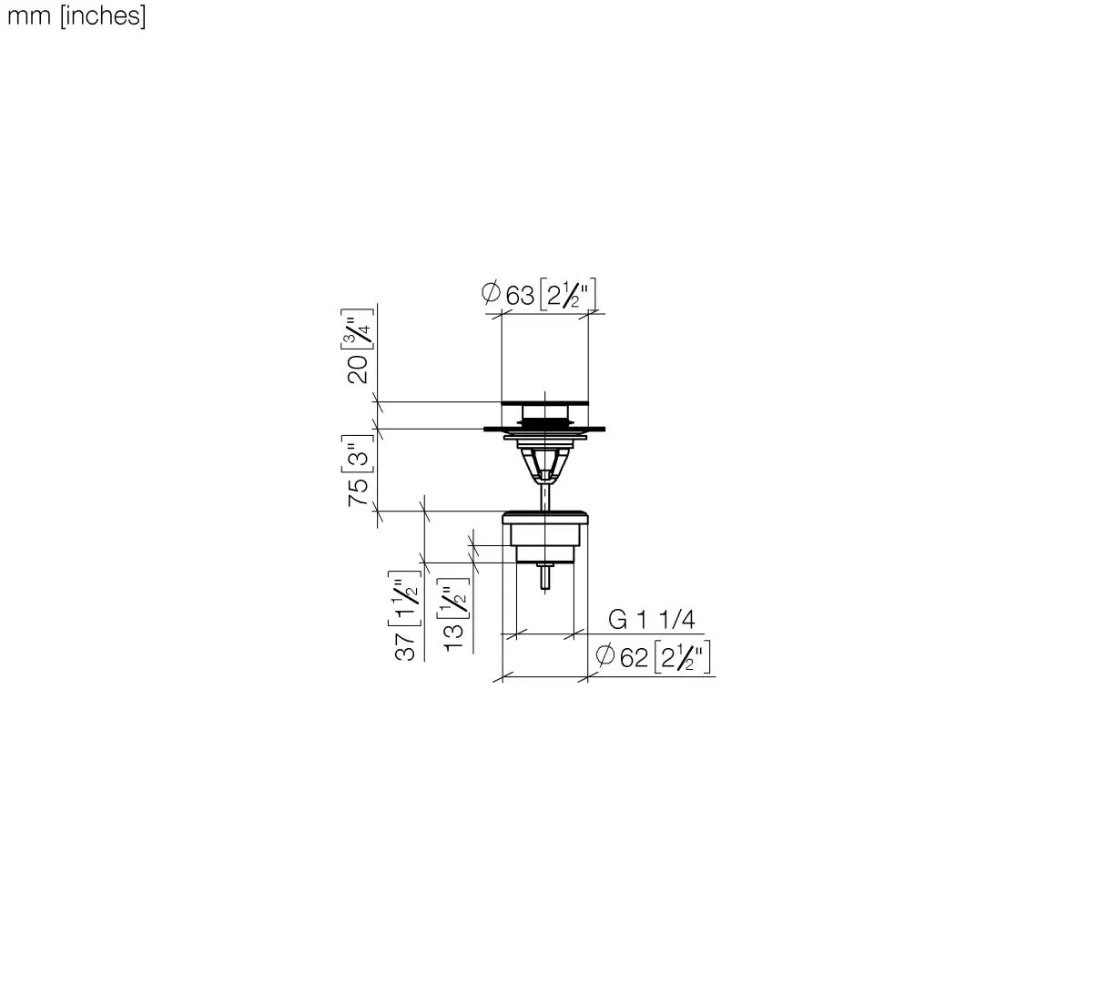 Dornbracht Ablaufgarnitur mit Druckverschluss 1 ¼" - Nur für Becken mit Überlauf geeignet. Dornbracht Ablaufgarnitur mit Druckverschluss 1 ¼" - Nur für Becken mit Überlauf geeignet.