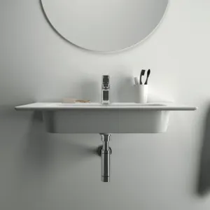 Waschbecken „i.life A“ 84 × 46 × 15,5 cm, Hahnlochposition mittig Waschbecken „i.life A“ 84 × 46 × 15,5 cm, Hahnlochposition mittig