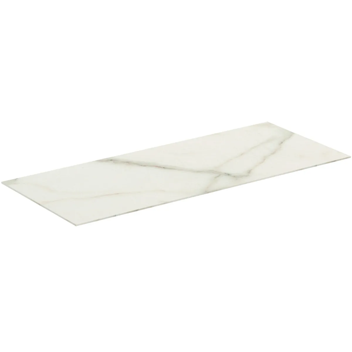 Waschtischplatte Conca, aus Keramik, 1202x505x6mm, Marmor Noir Desir