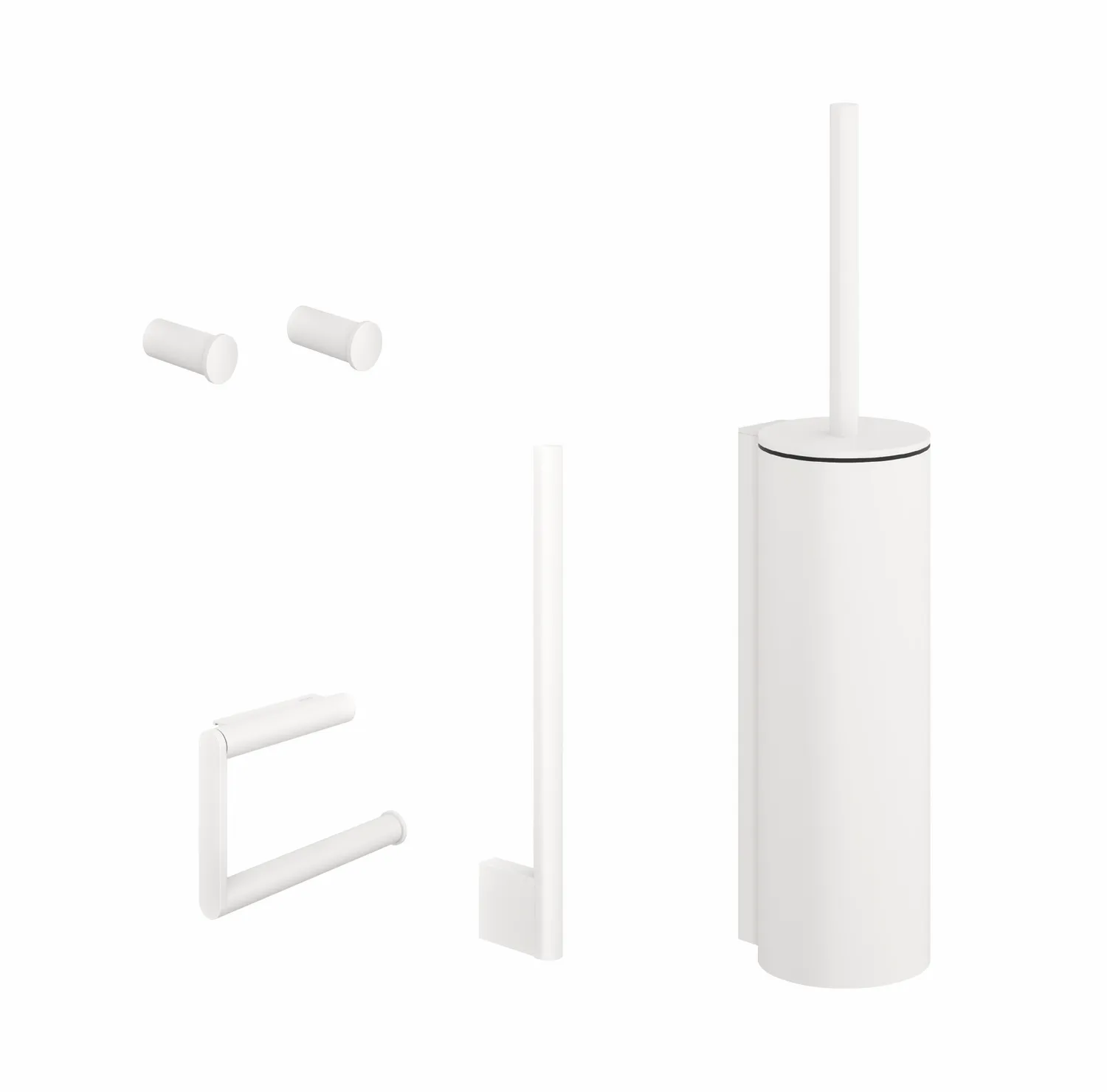 HEWI System 900 Bürstengarnituren PG56 Accessoire Set System 900, WC-Bürstengarnitur mit Deckel, WC-Papierhalter, Reservepapierhalter, 2 Einzelhaken,
