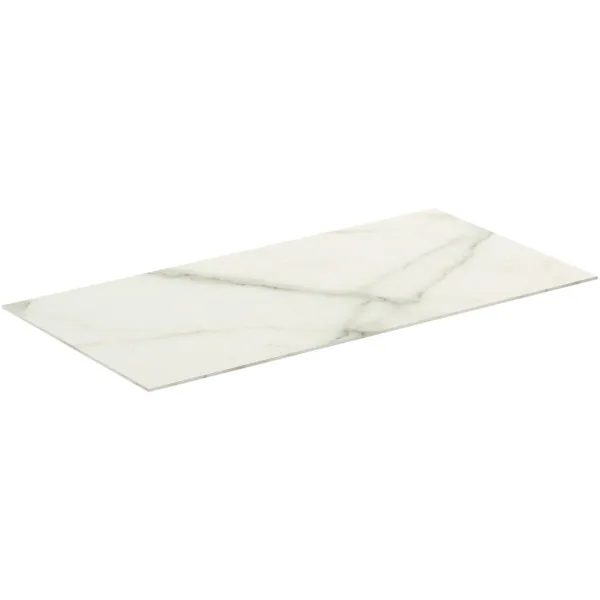 Waschtischplatte Conca, aus Keramik, 1002x505x6mm, Marmor Noir Desir