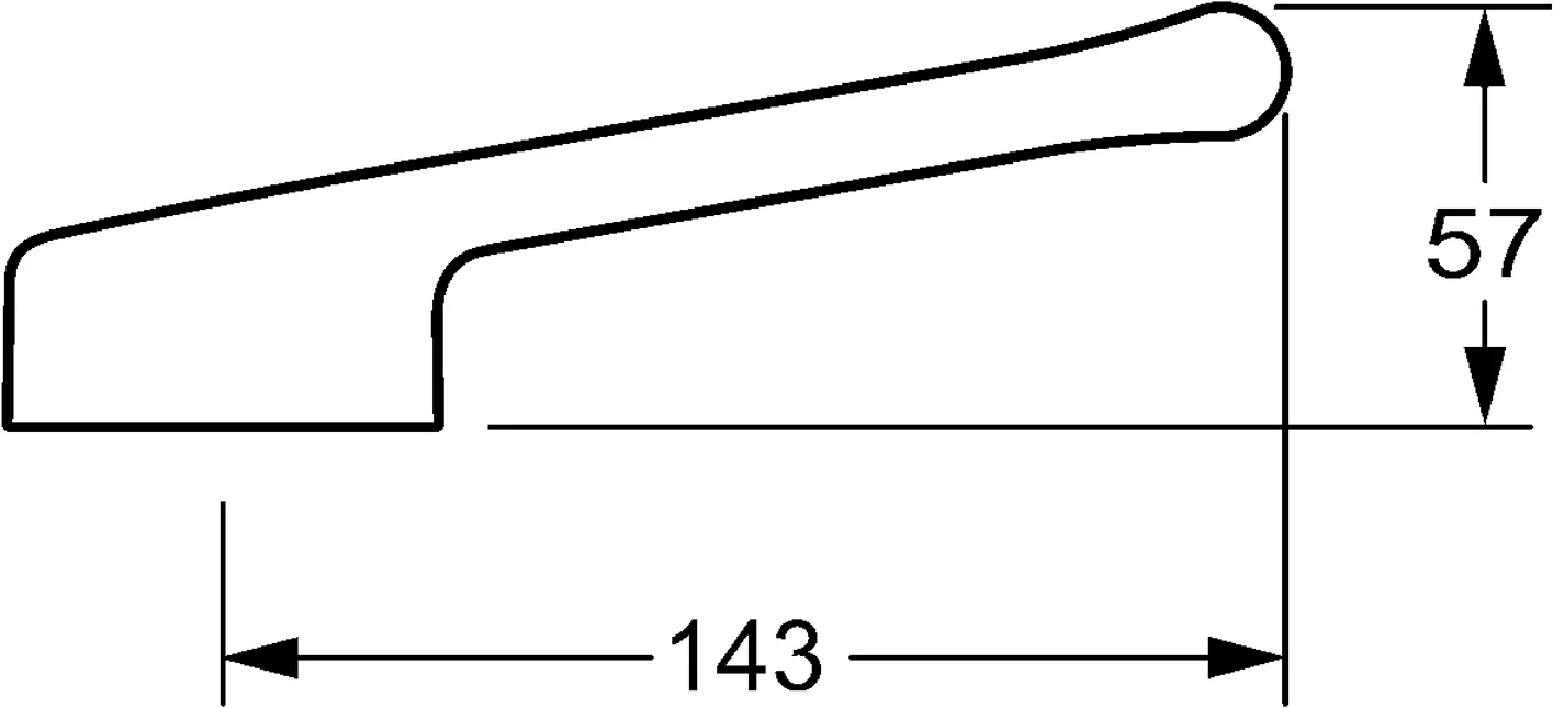 HansaMEDIPRO Langer Hebel HansaMEDIPRO 0245 Bedienungshebel lang, Chrom