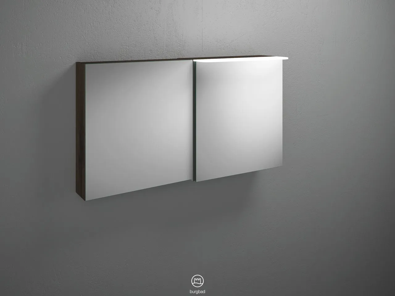 Burgbad Spiegelschrank Badu SFTV120, 310x1200x665 mm, LED-Aufsatzleuchte 4200 K, beidseitig verspiegelt Burgbad Spiegelschrank Badu SFTV120, 310x1200x665 mm, LED-Aufsatzleuchte 4200 K, beidseitig verspiegelt