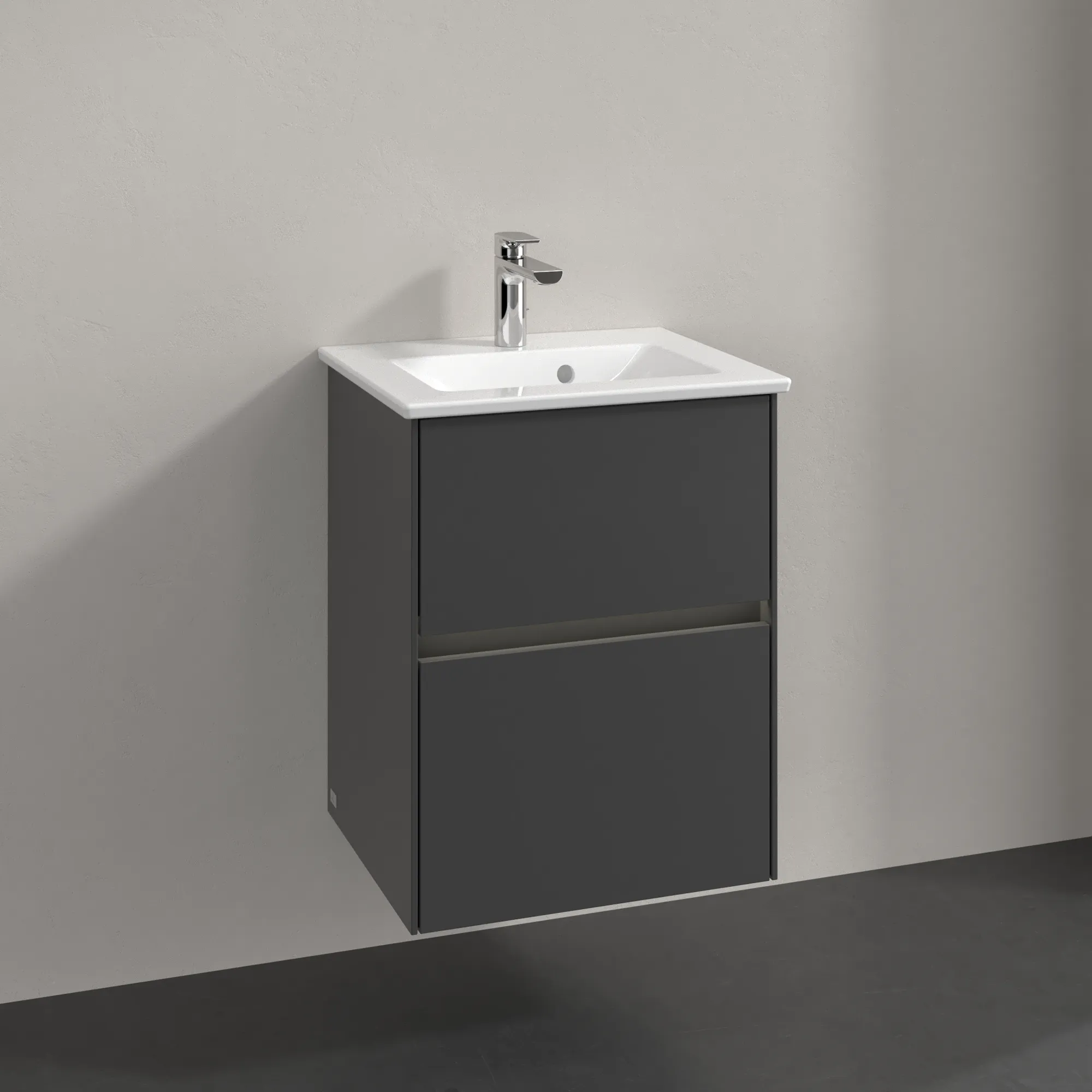 Villeroy & Boch Waschtischunterschrank „Collaro“ 472 × 610 × 404 mm Graphite, mit Beleuchtung, für Becken mittig Villeroy & Boch Waschtischunterschrank „Collaro“ 472 × 610 × 404 mm Graphite, mit Beleuchtung, für Becken mittig