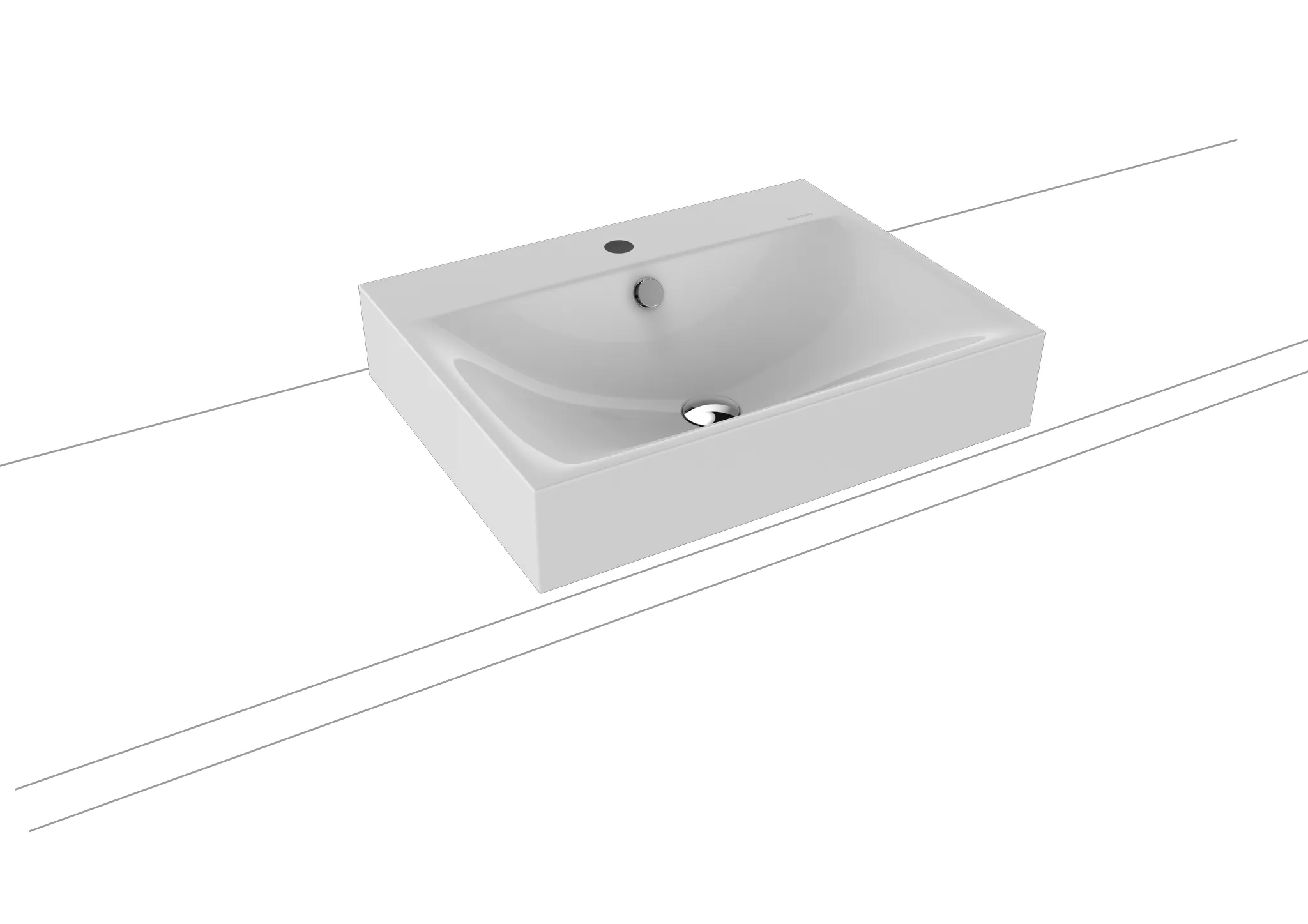 Aufsatzwaschtisch „Silenio“ 60 × 46 cm, ohne Hahnlochbohrung in manhattan Aufsatzwaschtisch „Silenio“ 60 × 46 cm, ohne Hahnlochbohrung in manhattan