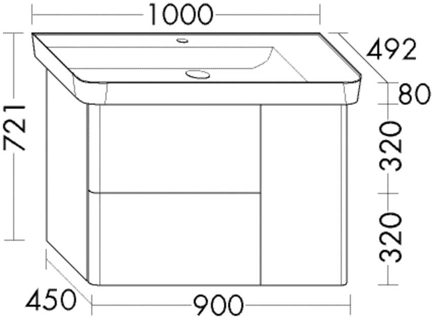 burgbad Iveo Migu-Waschtisch+WTU (SFFW100), Mineralguss, 492x1000x721 burgbad Iveo Migu-Waschtisch+WTU (SFFW100), Mineralguss, 492x1000x721