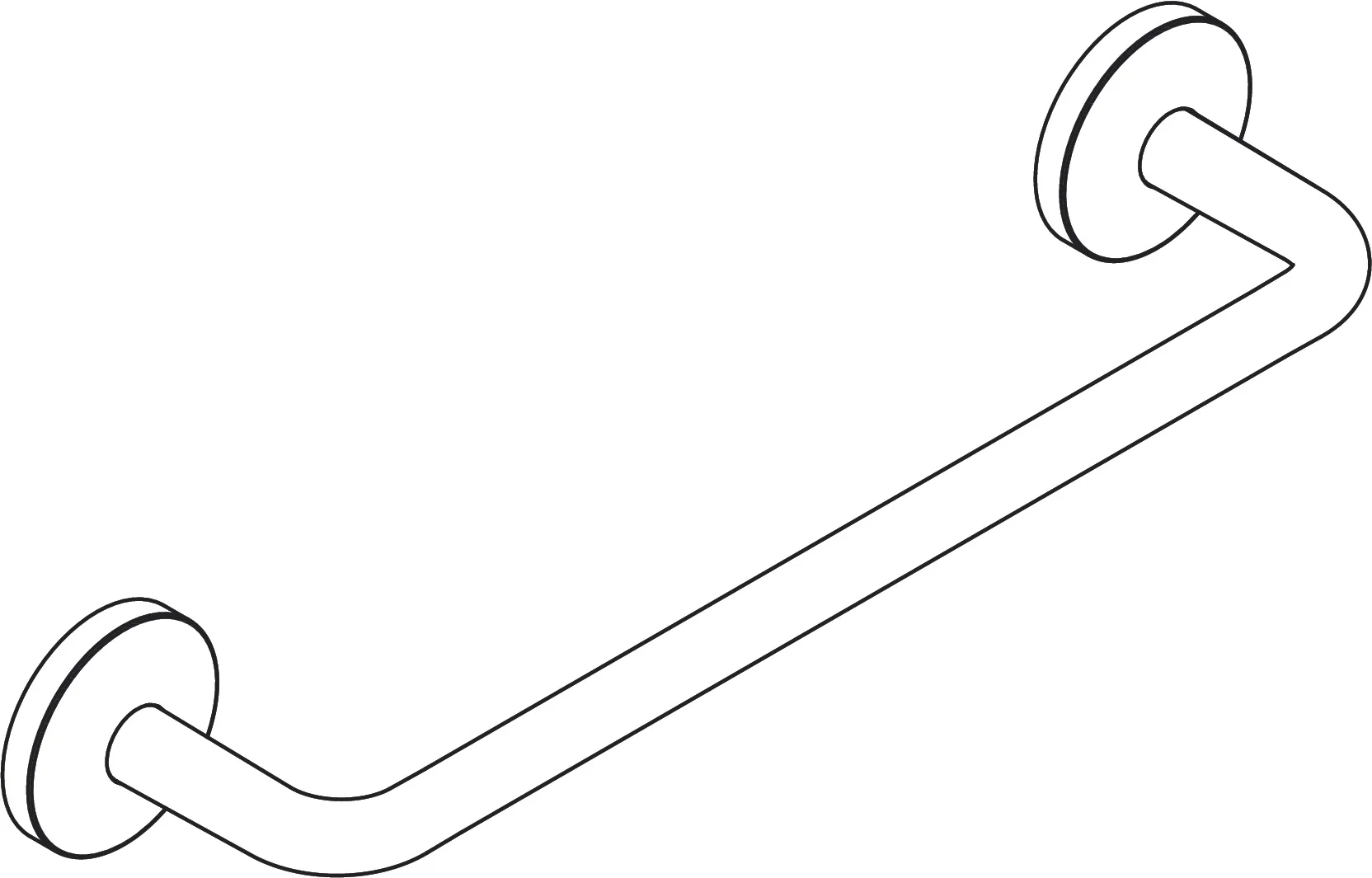 Hansgrohe AXOR Universal Circular Haltestange, Chrom, 355 mm Länge, verdeckte Befestigung