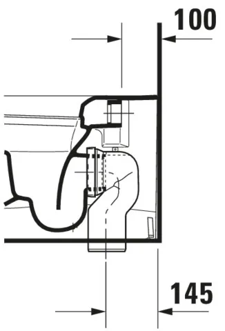 Stand-Tiefspül-WC back to wall „ME by Starck“ 37 × 40 × 60 cm in, Abgang waagerecht