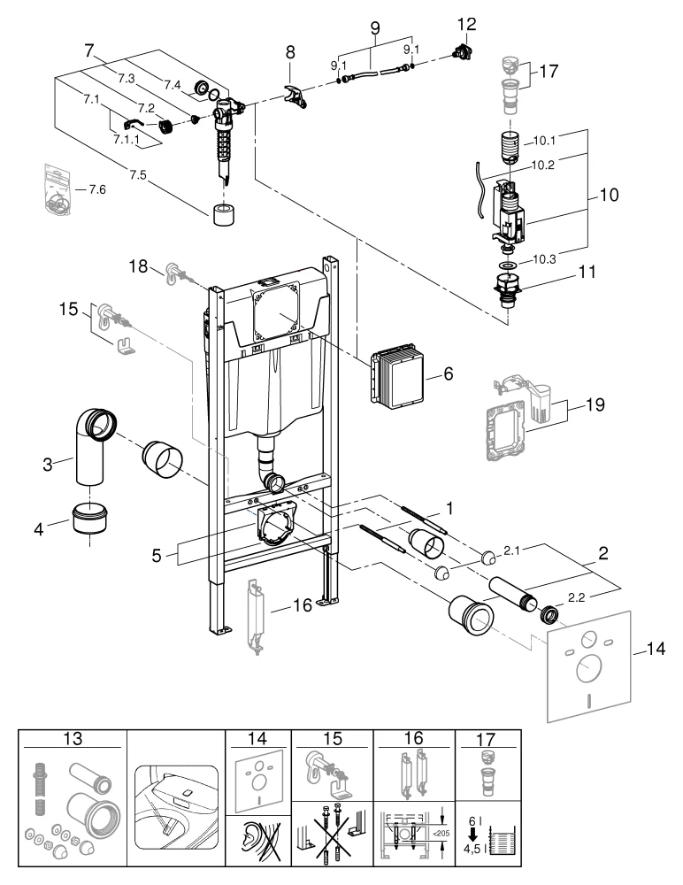Grohe Rapid SL Projekt WC-Element, 1,13 m Bauhöhe Grohe Rapid SL Projekt WC-Element, 1,13 m Bauhöhe