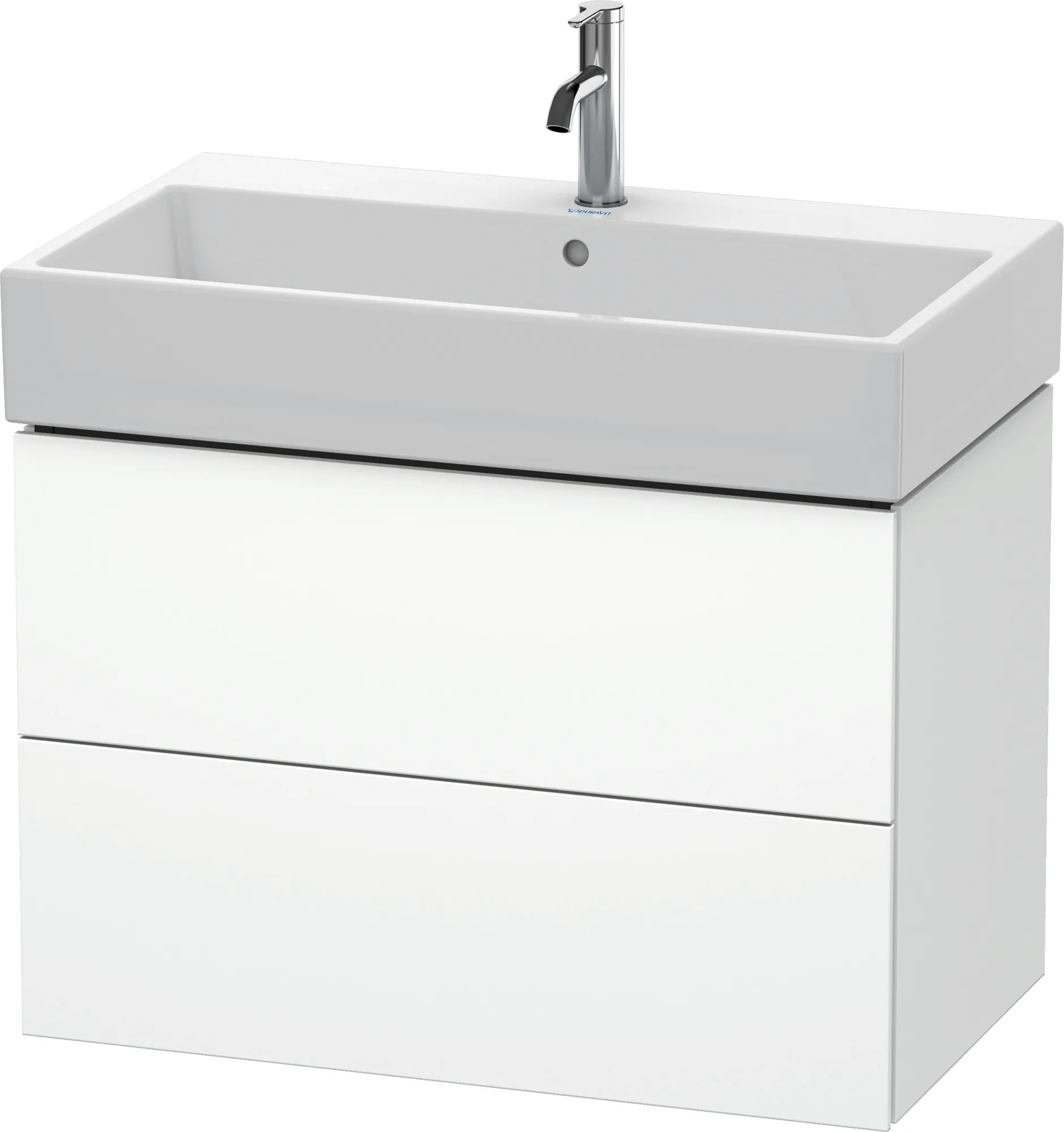 Duravit Waschtischunterschrank wandhängend „L-Cube“ 78,4 × 54,4 × 45,9 cm Weiß Supermatt