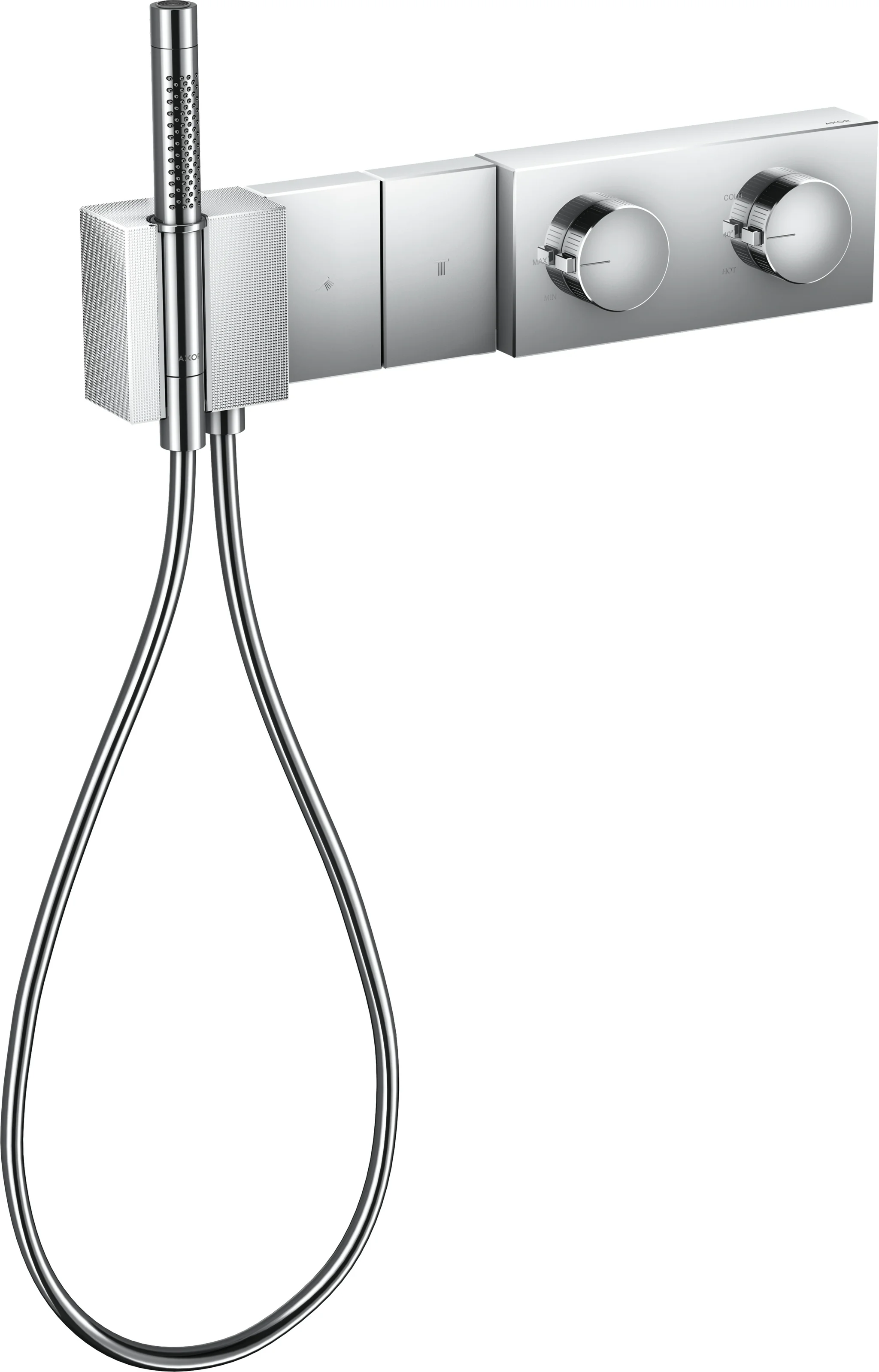 Hansgrohe AXOR Edge Thermostatmodul Select Unterputz, Chrom, Diamantschliff, für 2 Verbraucher