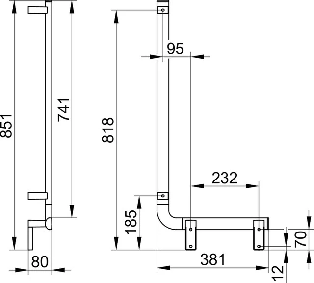 KEUCO Winkelgriff „Axess“ 400 × 800 mm Ausführung rechts, in Silber (eloxiert) KEUCO Winkelgriff „Axess“ 400 × 800 mm Ausführung rechts, in Silber (eloxiert)