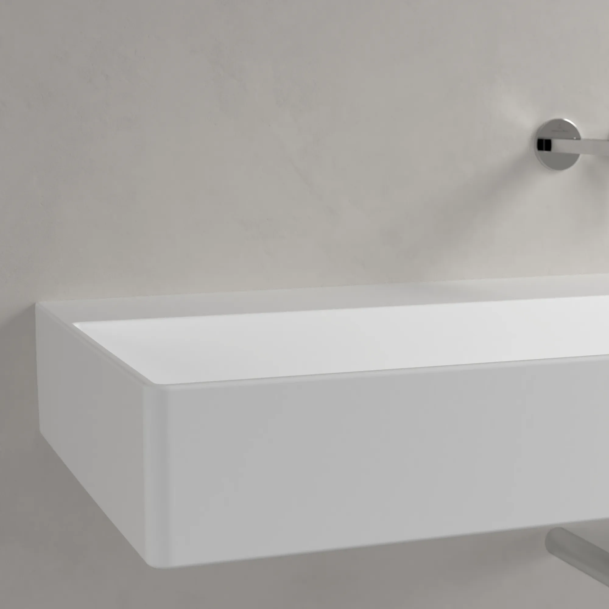 Villeroy & Boch Wandwaschtisch aus TitanCeram geschliffen „Memento 2.0“ 1200 × 470 × 150 mm, ohne Hahnlochbohrung in Stone White Villeroy & Boch Wandwaschtisch aus TitanCeram geschliffen „Memento 2.0“ 1200 × 470 × 150 mm, ohne Hahnlochbohrung in Stone White