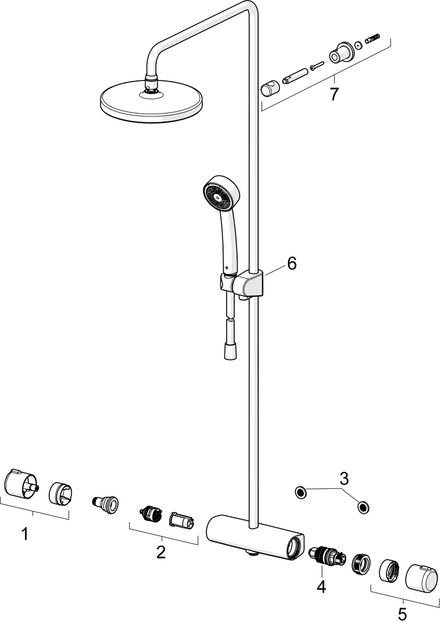 HansaMICRA Regenbrause-Duscharmatur HansaMICRA 4435 3-strahlig Ausladung 445 - 470 mm Matt-Schwarz HansaMICRA Regenbrause-Duscharmatur HansaMICRA 4435 3-strahlig Ausladung 445 - 470 mm Matt-Schwarz