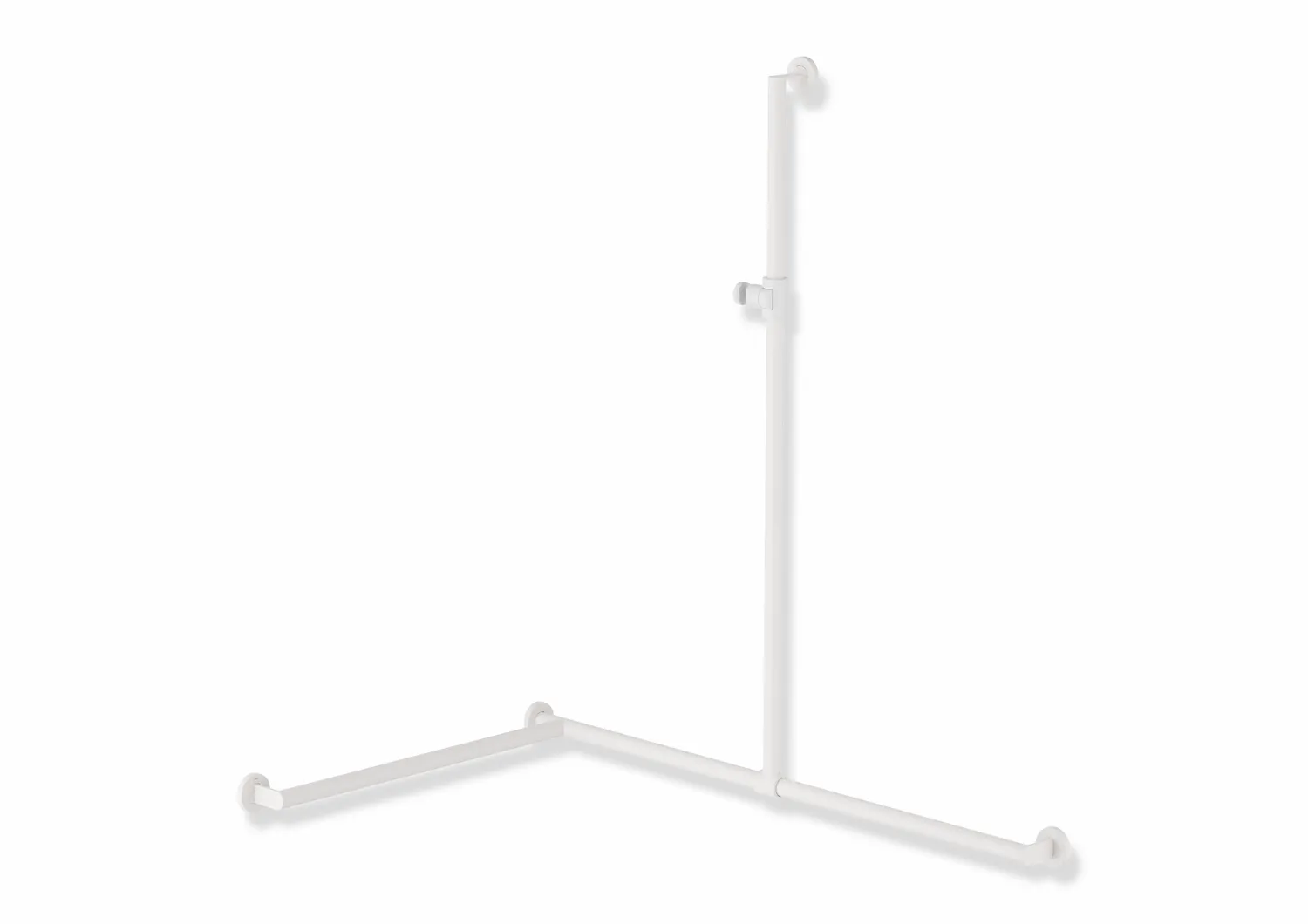 HEWI Duschhandlauf System 900, links, 1250x1185/765 mm, Edelstahl, weiß tiefmatt HEWI Duschhandlauf System 900, links, 1250x1185/765 mm, Edelstahl, weiß tiefmatt