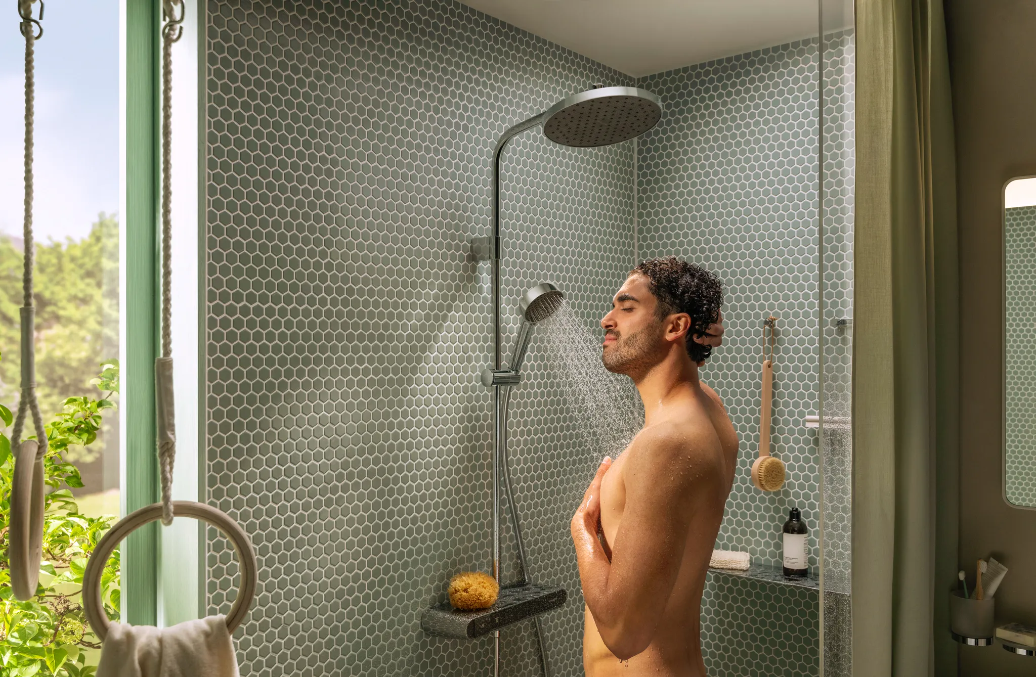 Hansgrohe Activera Select S Handbrause, Chrom, 95 mm Brausekopfgröße, Rain & ImpactRain Strahlarten, FlexPower Technologie, QuickClean+, für Durchlauferhitzer geeignet