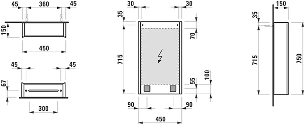 Laufen Spiegelschrank FRAME 25 LED-Beleuchtung vertikal Sensor-Schalter mit Ambientelicht unten 750x450 1 Tür Scharnier links verspiegelt Laufen Spiegelschrank FRAME 25 LED-Beleuchtung vertikal Sensor-Schalter mit Ambientelicht unten 750x450 1 Tür Scharnier links verspiegelt