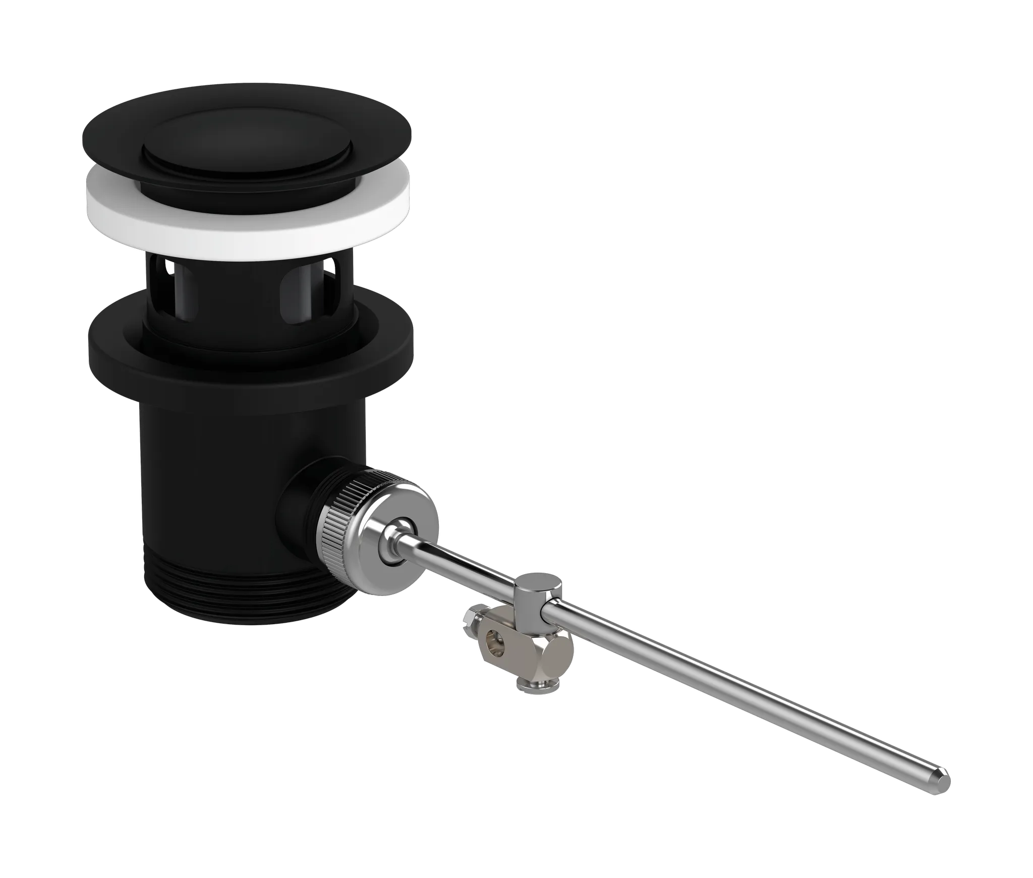 Hansgrohe Ablaufventil für Waschtisch- und Bidetmischer DN32, mattschwarz, mit Zugstange, Anschluss G 1 1/4, für Becken mit Überlauf