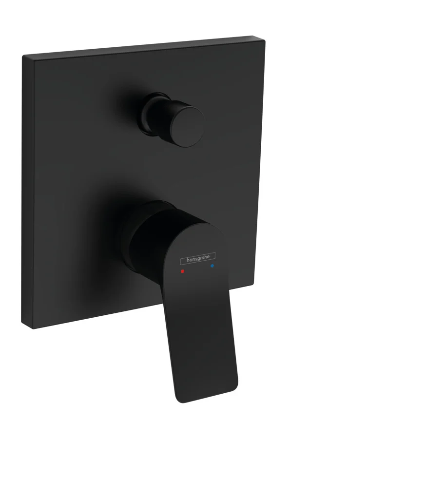 Hansgrohe Vivenis Einhebel-Wannenmischer Unterputz, mattschwarz, für iBox universal, Keramikmischsystem mit Temperaturbegrenzung und Schalldämpfer